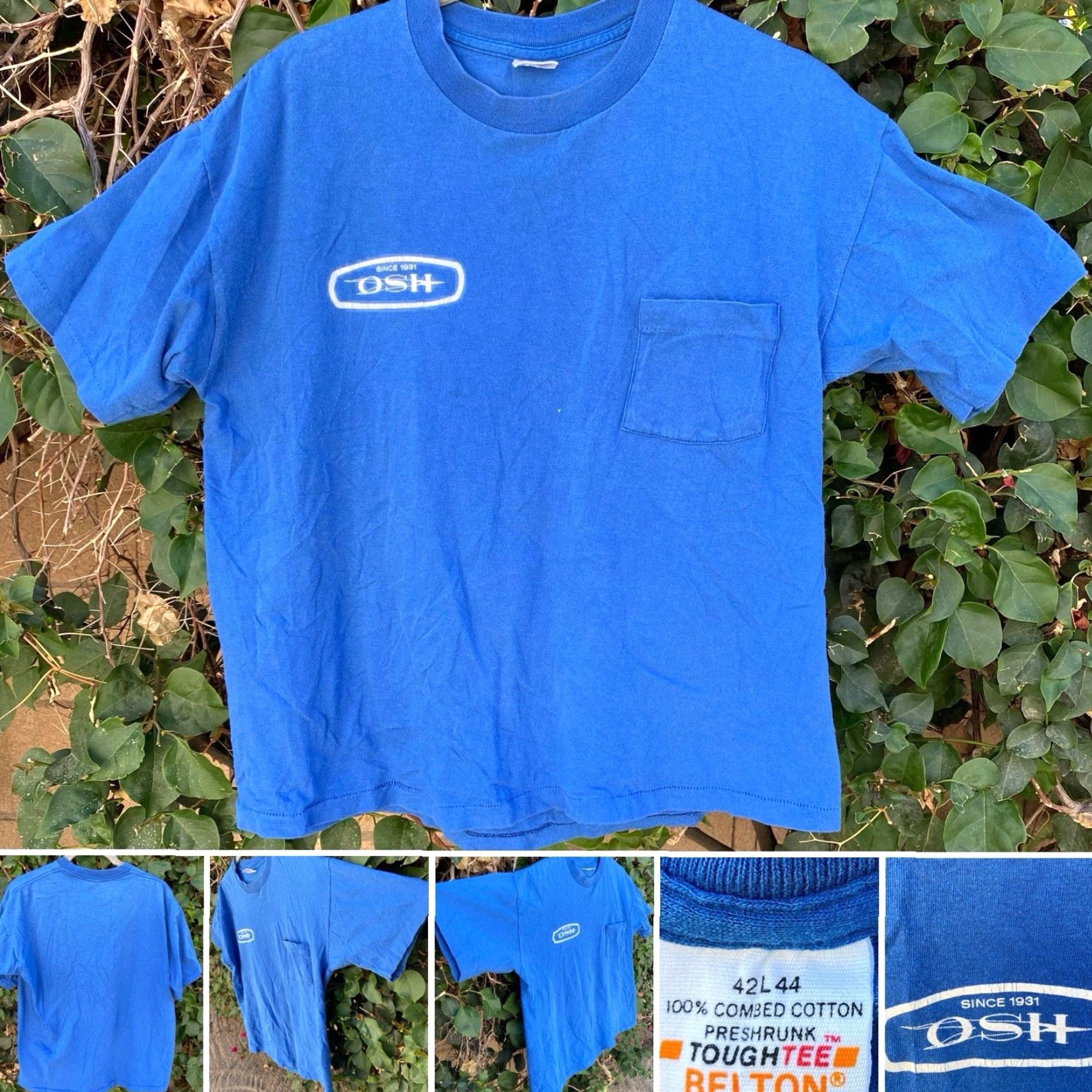 Vintage VINTAGE OSH Pocket Tee T-Shirt Blue L Men Small Stitch Since 1931 OSH Single Stitch Pocket Tee T-Shirt Orchard Suppy Hardware L Size US L / EU 52-54 / 3 - 6 Thumbnail