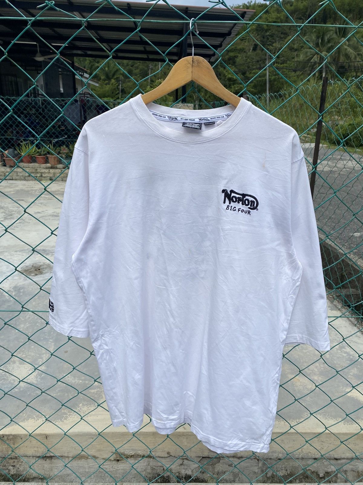 Norton Vintage Norton motorcycle embroidery spellout raglan tees Size US XL / EU 56 / 4 - 2 Thumbnail