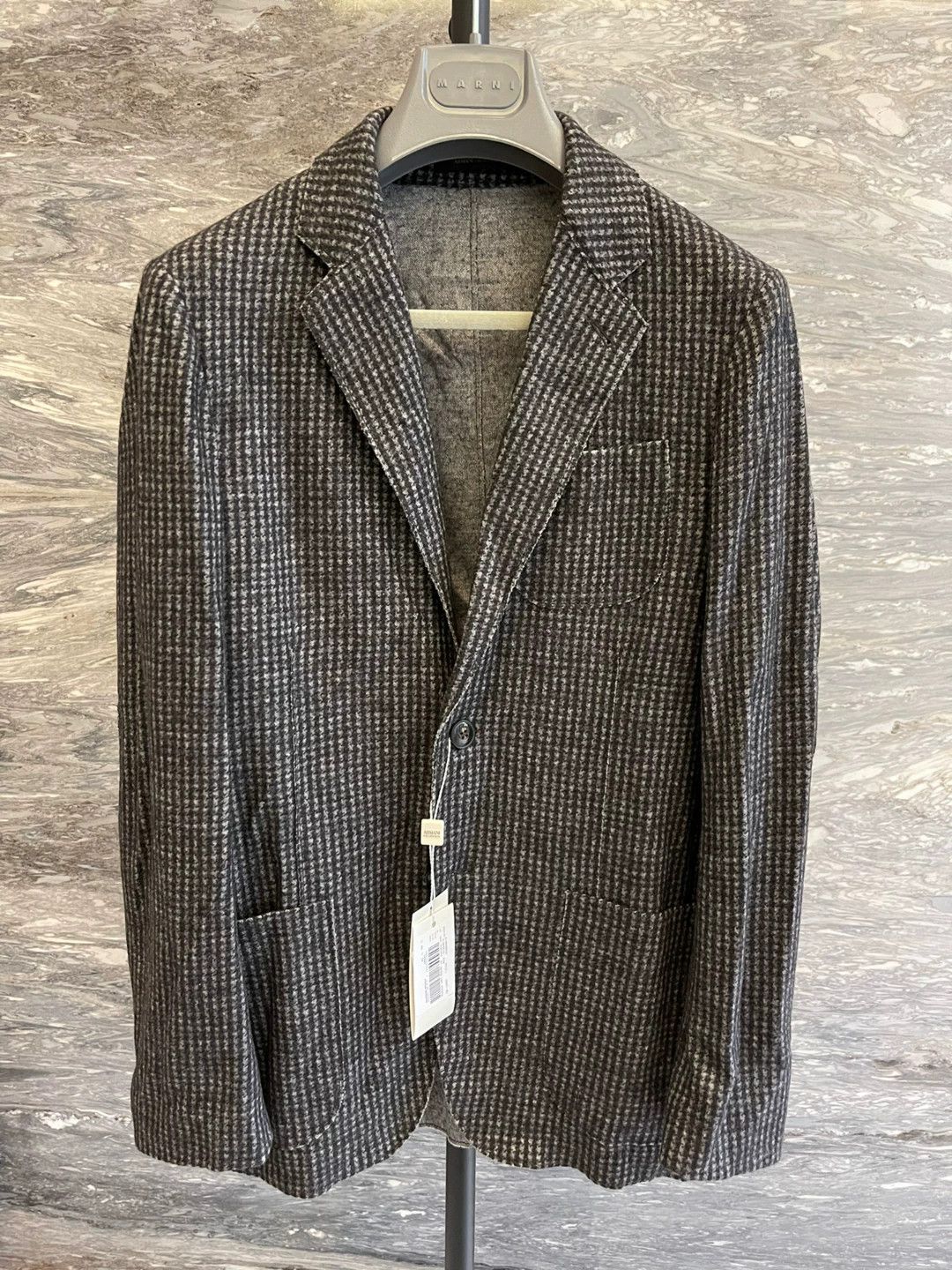 Armani Collezioni Armani Collezioni Houndstooth Wool Blazer Size US S / EU 44-46 / 1 - 1 Thumbnail