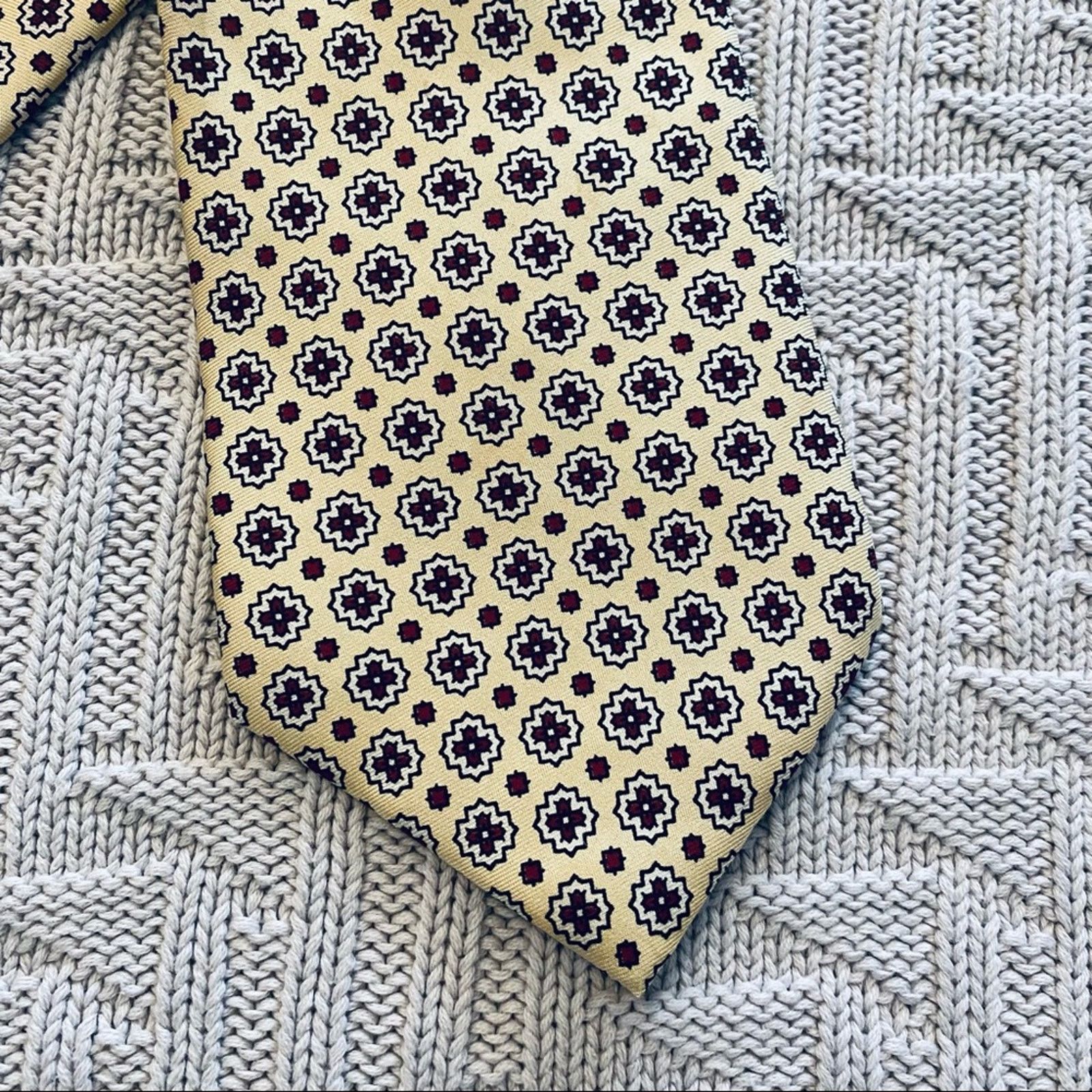 Polo Ralph Lauren Vintage Polo RL yellow patterned silk tie Size ONE SIZE - 2 Thumbnail