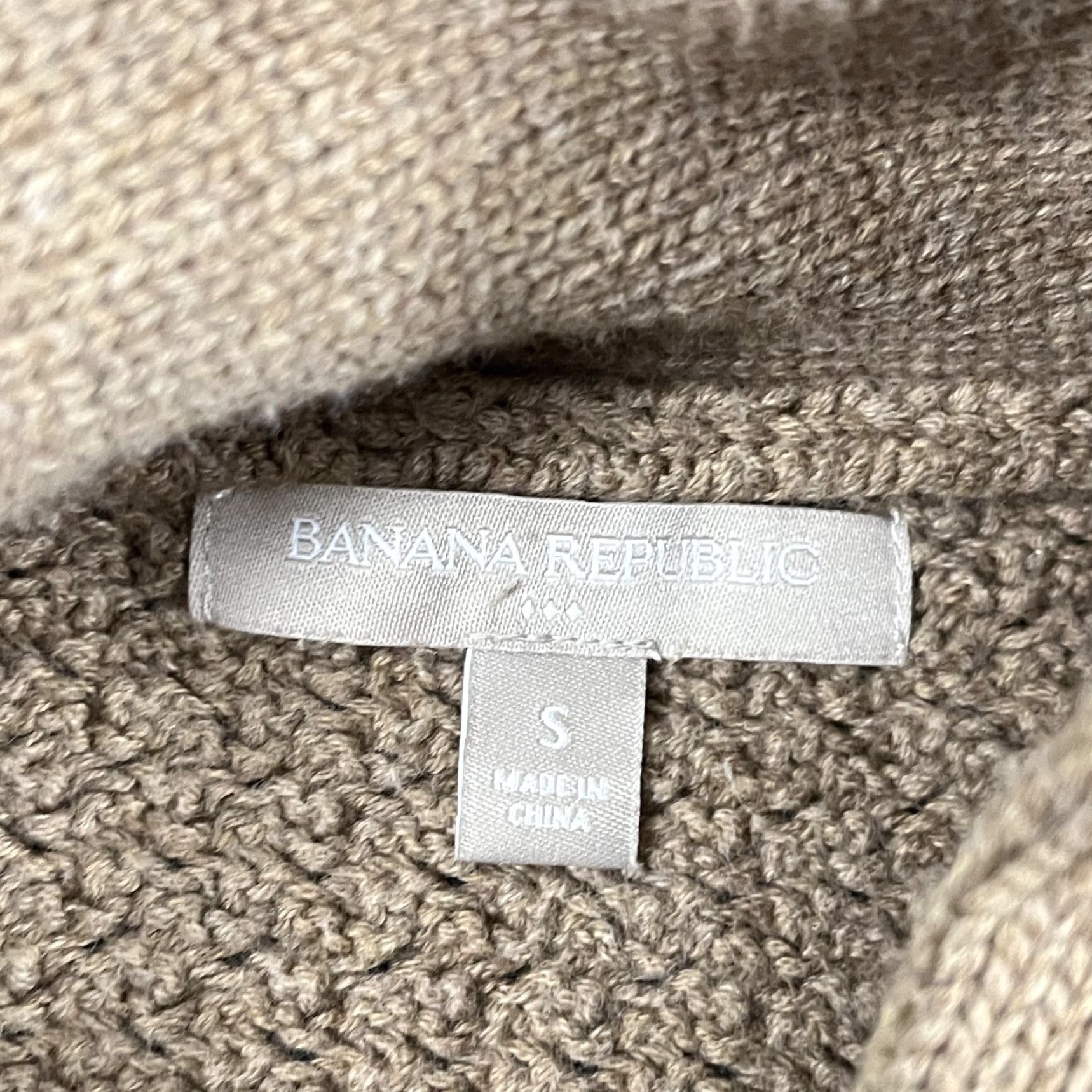 Banana Republic VINTAGEBNANA REPUBLIC Poncho Sweater Womens Small Brown Knit Strap Casual Old Money Size S / US 4 / IT 40 - 3 Thumbnail