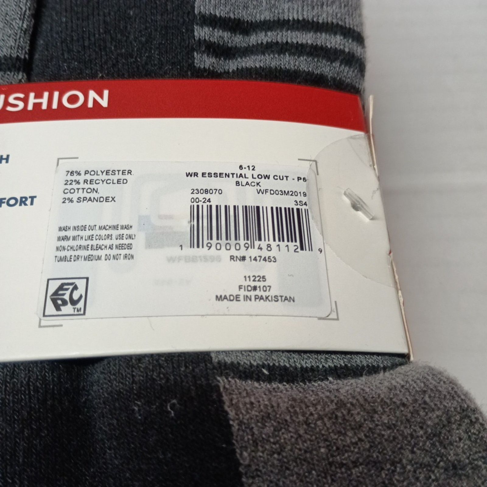 Wrangler Wrangler Cushion Low Cut Socks Cooling Anti Odor 6 Pack Blck Size ONE SIZE - 4 Thumbnail
