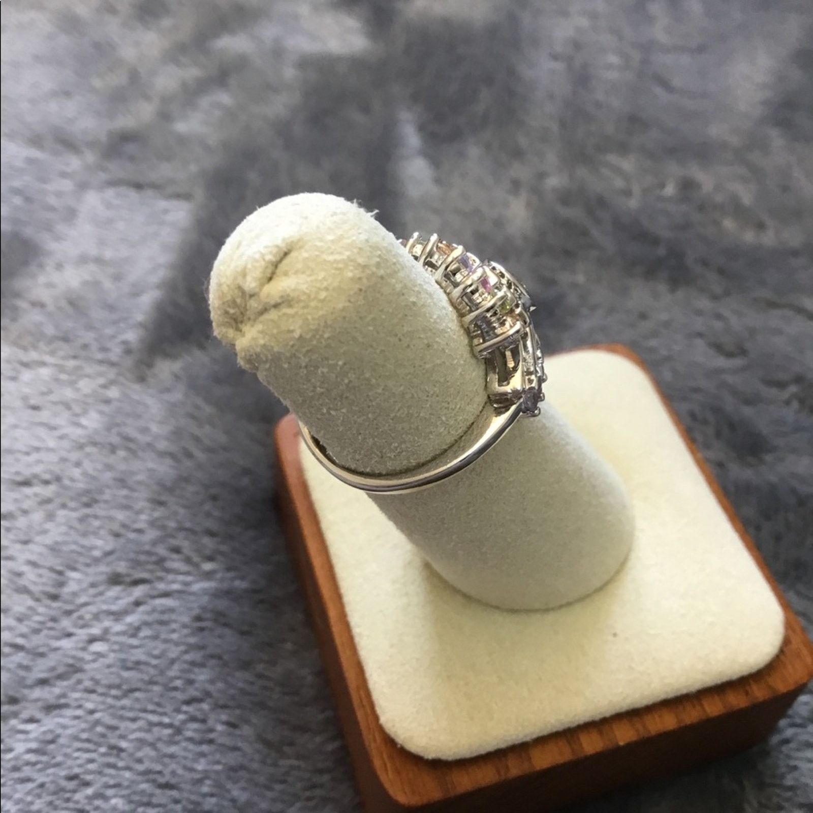Other Silver Fan Shape Rainbow Crystals Ring Size ONE SIZE - 4 Thumbnail