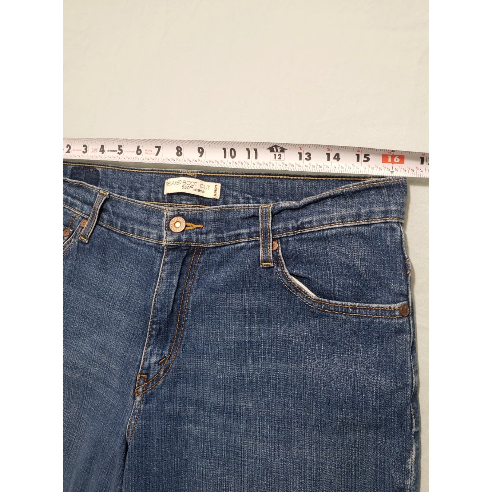 Levi's Levis 550 Relaxed Boot Cut Jeans Women's Size 12 M Blue Denim Stretch Size 34" / US 12 / IT 48 - 7 Thumbnail