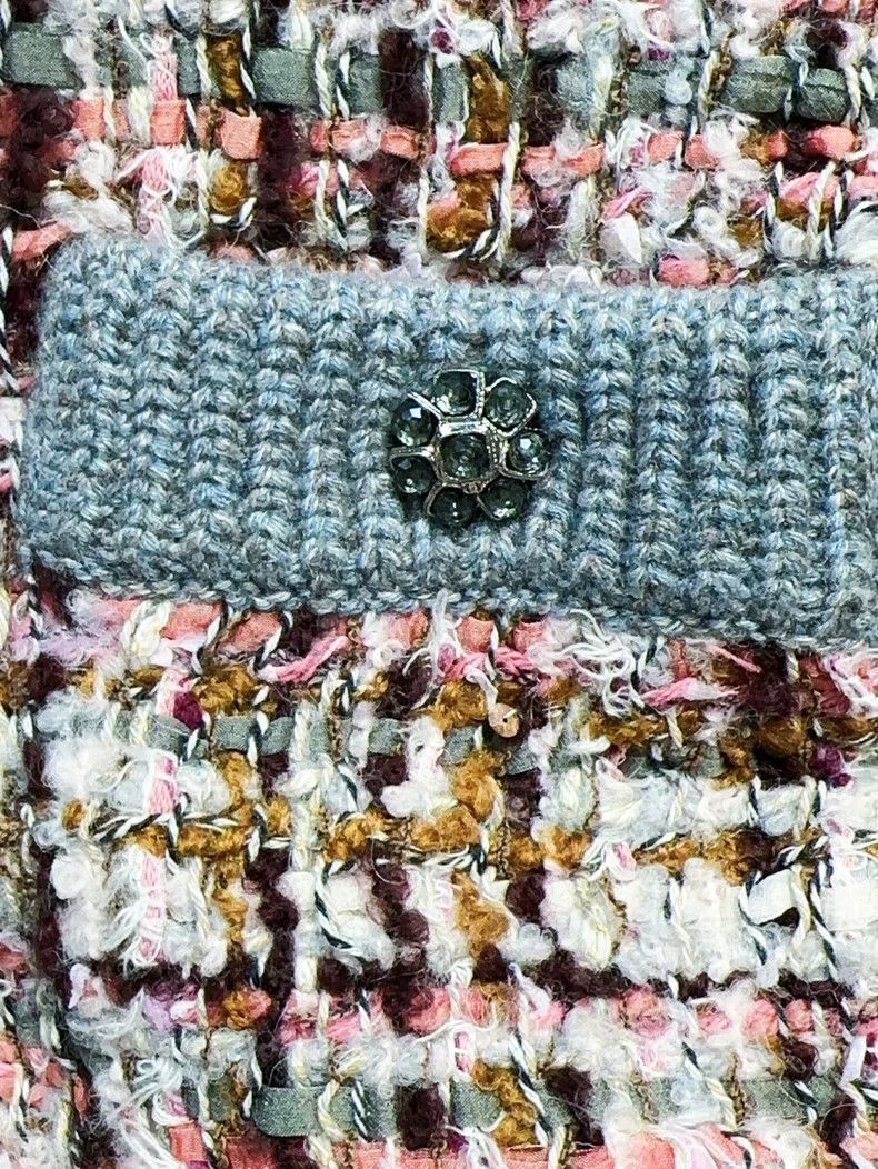 Chanel Chanel 23K pink tweed stitching gray plaid diamond buckle Size XS / US 0-2 / IT 36-38 - 7 Thumbnail