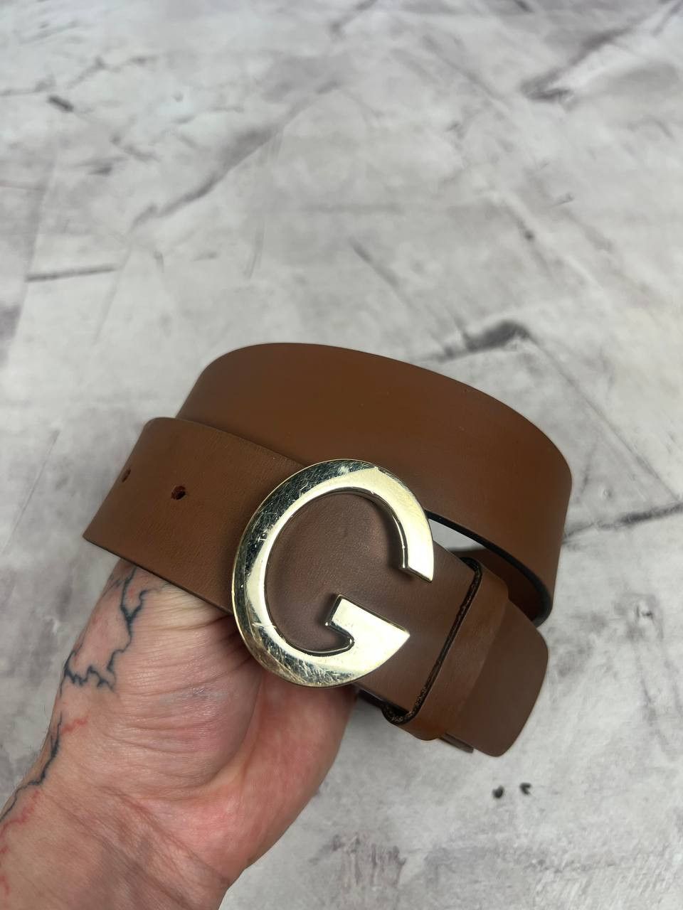 Gucci Gucci G logo leather belt vintage Size ONE SIZE - 2 Thumbnail