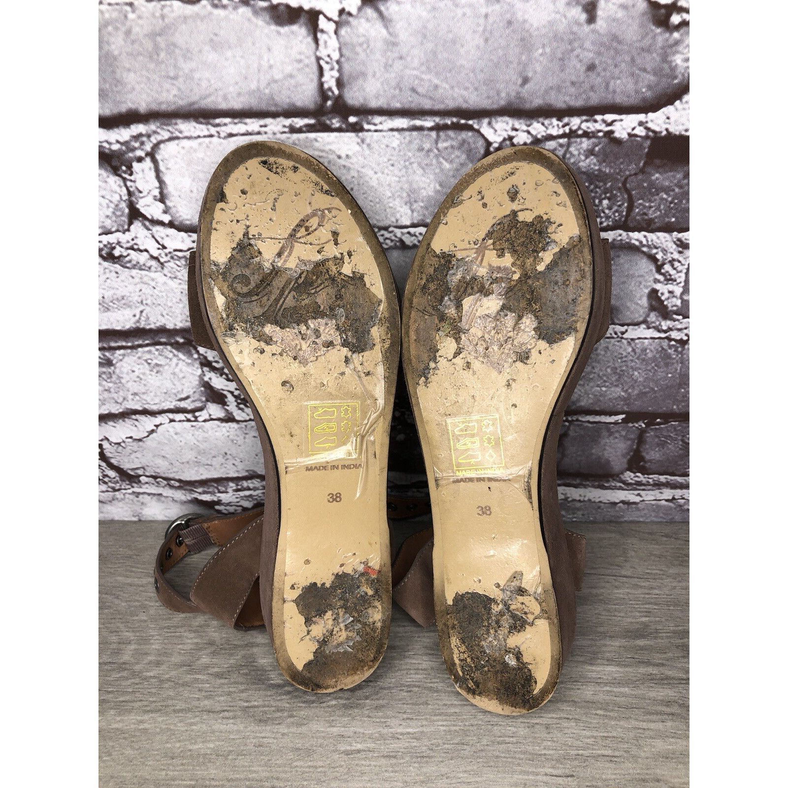 Free People Free People Plum Taupe Suede Platform Ankle Strap Sandals Wo Size US 8 / IT 38 - 19 Thumbnail