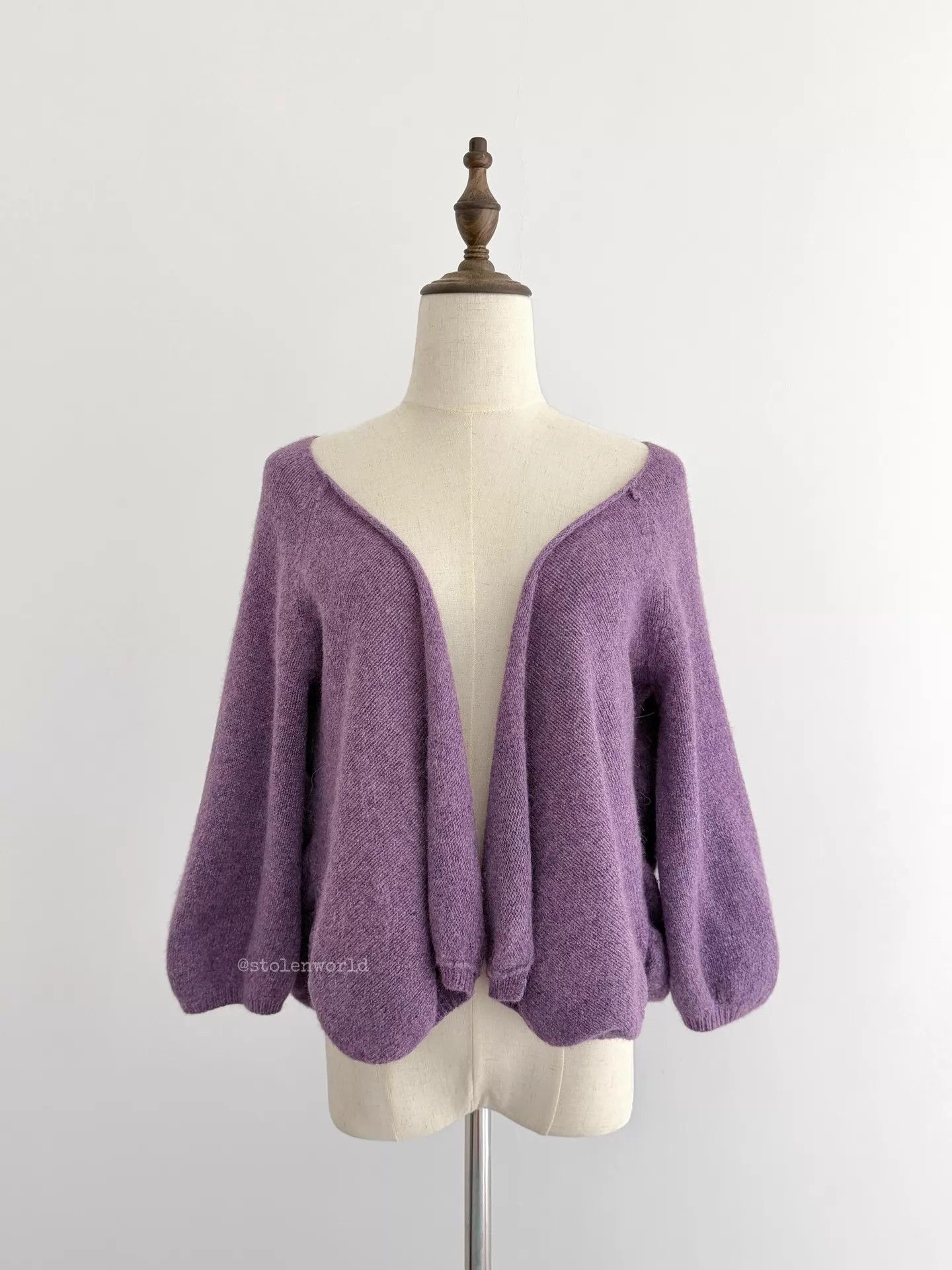 Y's Y's bis limi lambswool & angora lantern sleeve knit cardigan Size S / US 4 / IT 40 - 3 Thumbnail