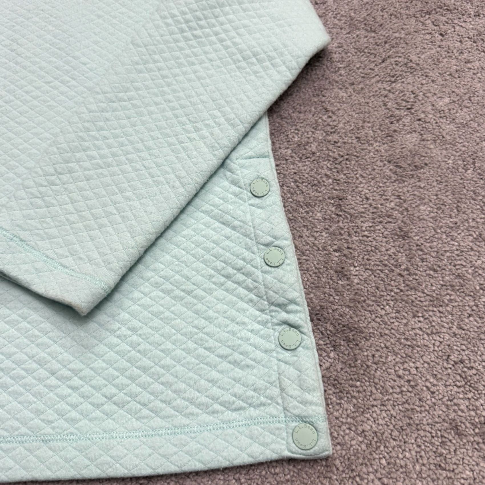 Vintage L.L. Bean Quilted Pullover Funnel Neck Sweatshirt Womens Small Light Blue Tunic Size S / US 4 / IT 40 - 4 Thumbnail