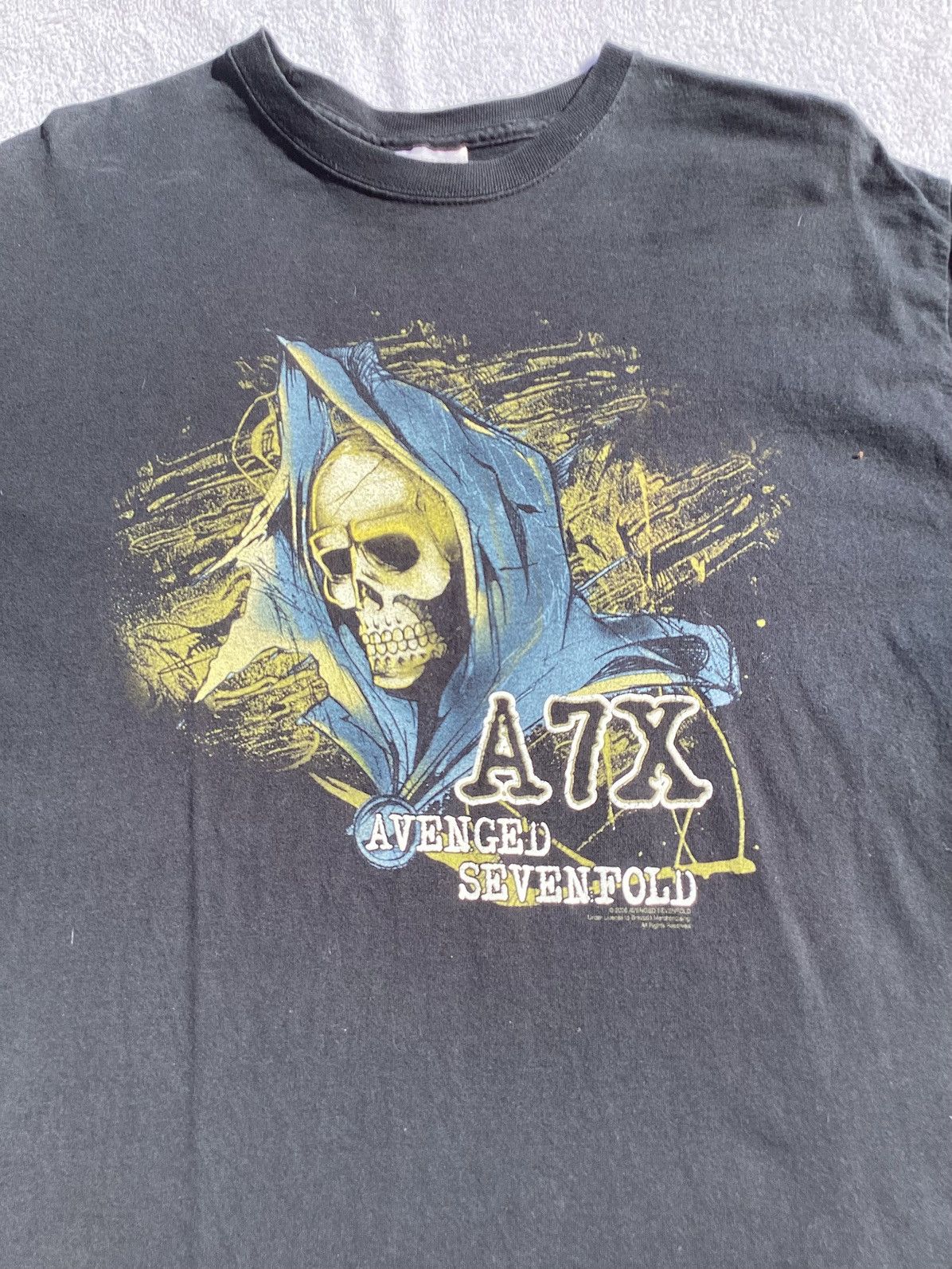 Hanes Vtg 2006 avenged seven fold a7X Grim Reaper logo band Tee Size US L / EU 52-54 / 3 - 2 Thumbnail