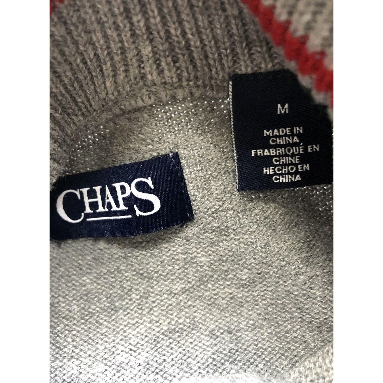 Chaps Chaps Sweater Mens Medium Gray Mock Neck 1/4 Zip Knit Pullover Logo Casual Size US M / EU 48-50 / 2 - 4 Thumbnail