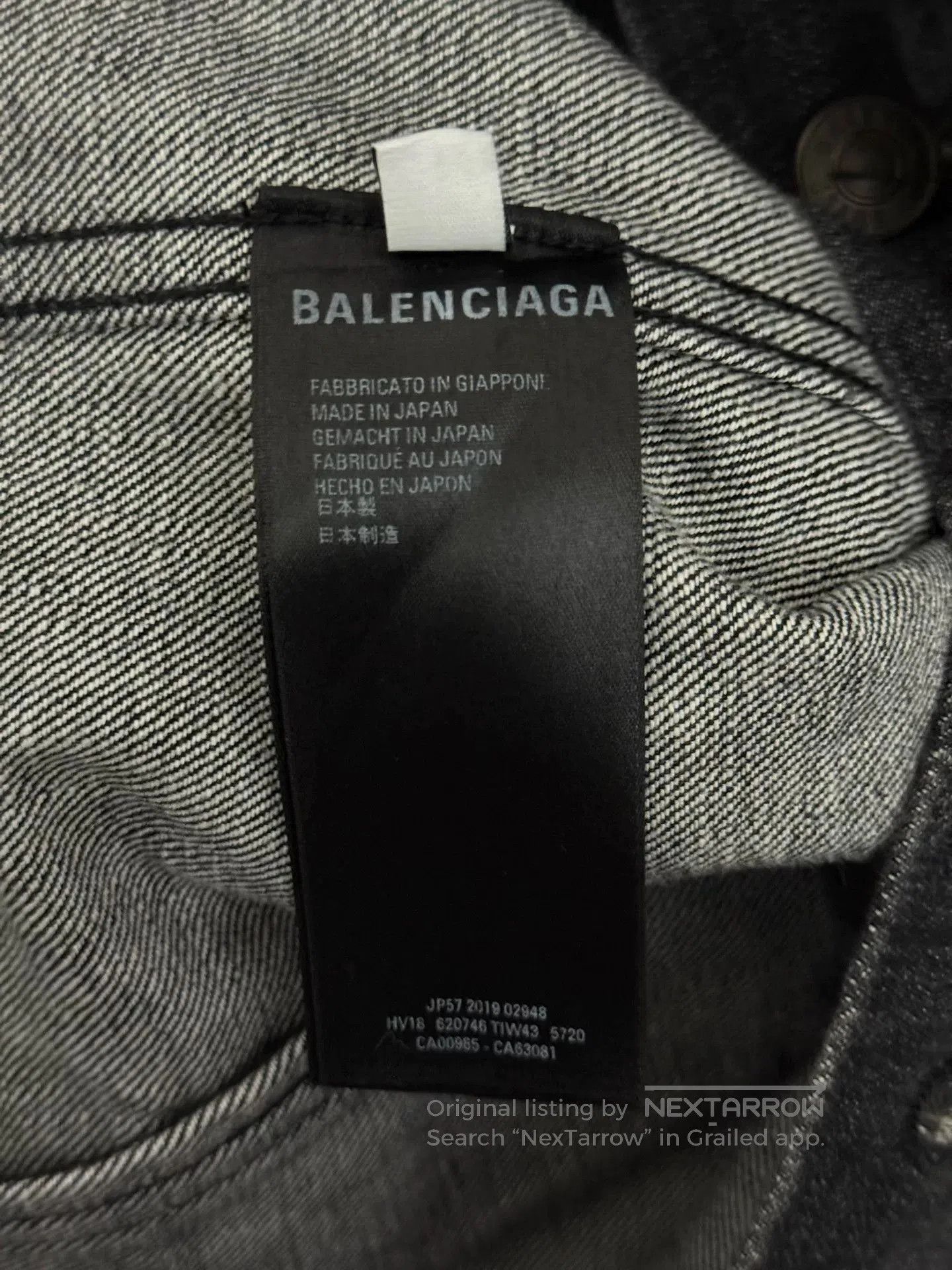 Balenciaga Balenciaga Ash Black Tie-Dye Denim Jacket. Size US S / EU 44-46 / 1 - 5 Thumbnail