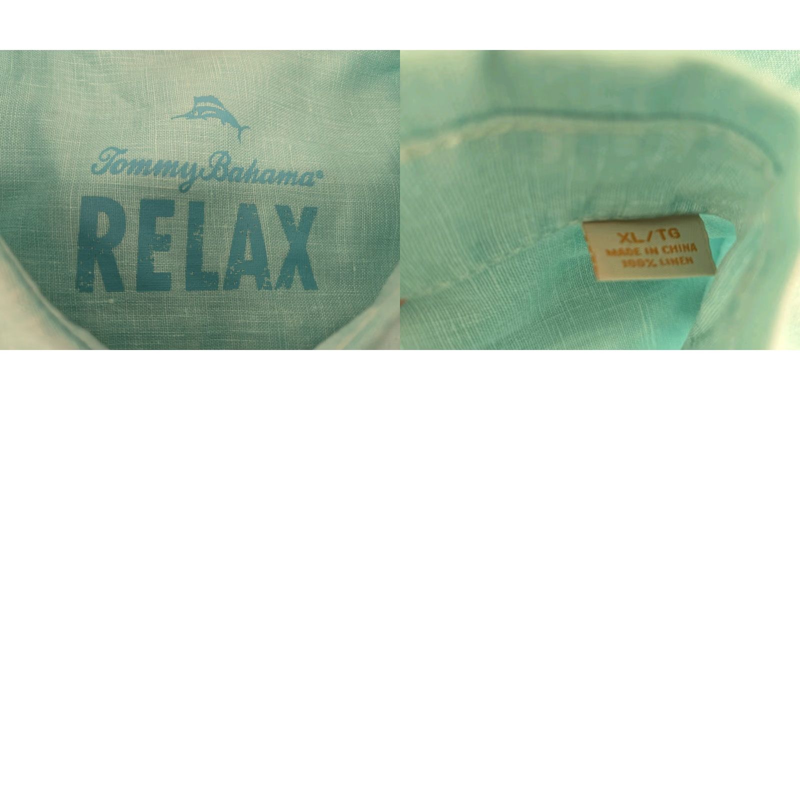 Tommy Bahama Tommy Bahama Mens XL Seafoam Green Linen Relax Button-Up Long Sleeve Shirt Size US XL / EU 56 / 4 - 9 Thumbnail
