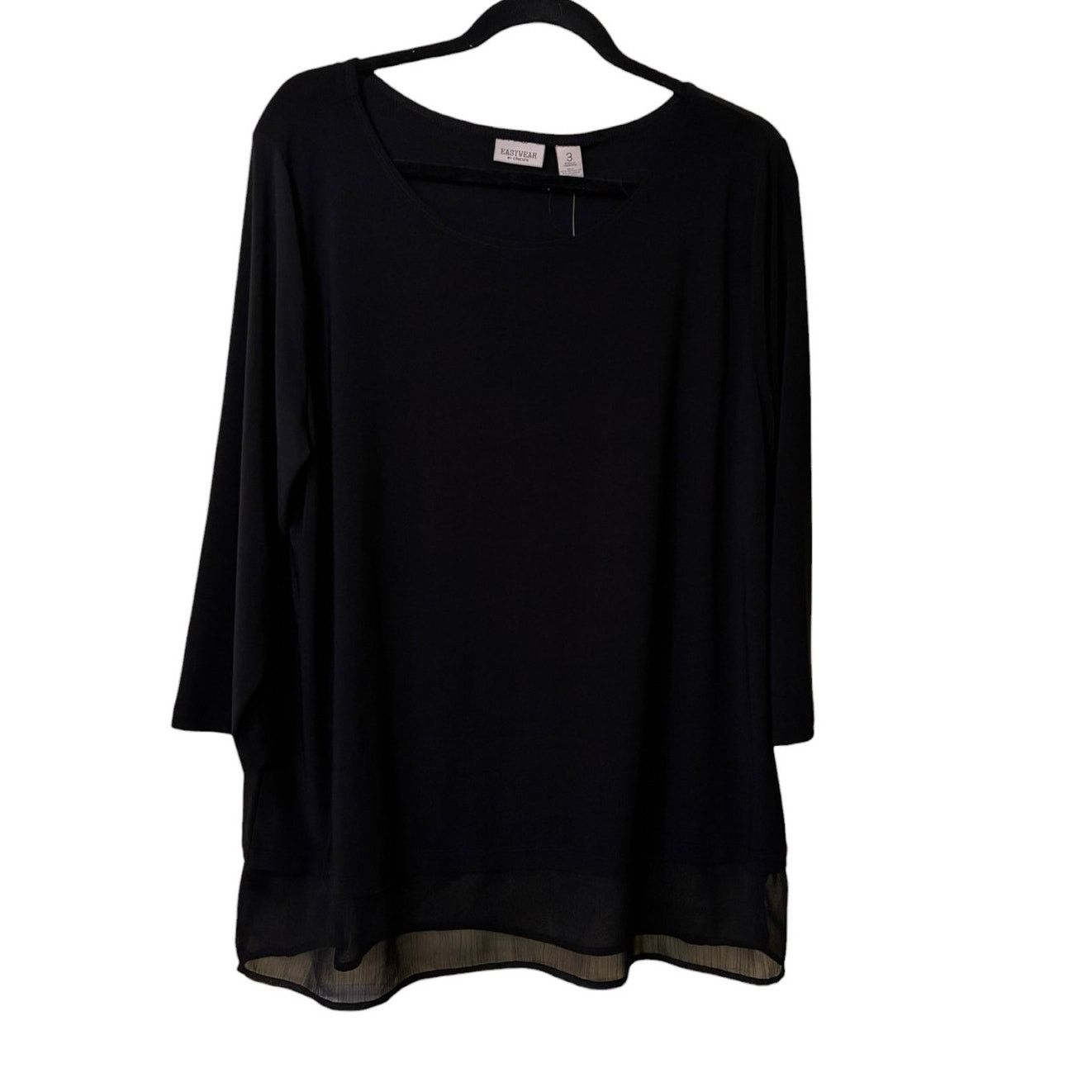 Chicos Chico's Easywear Julie peplum 3/4" sleeve top NWT Size XXL / US 16-18 / IT 52-54 - 3 Thumbnail
