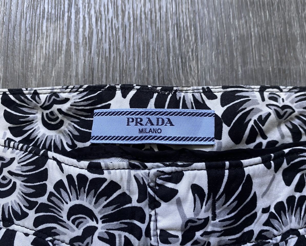Prada Womens Prada 2016 Full Printed Floral Print Stretch Trousers Size 27" / US 4 / IT 40 - 6 Thumbnail