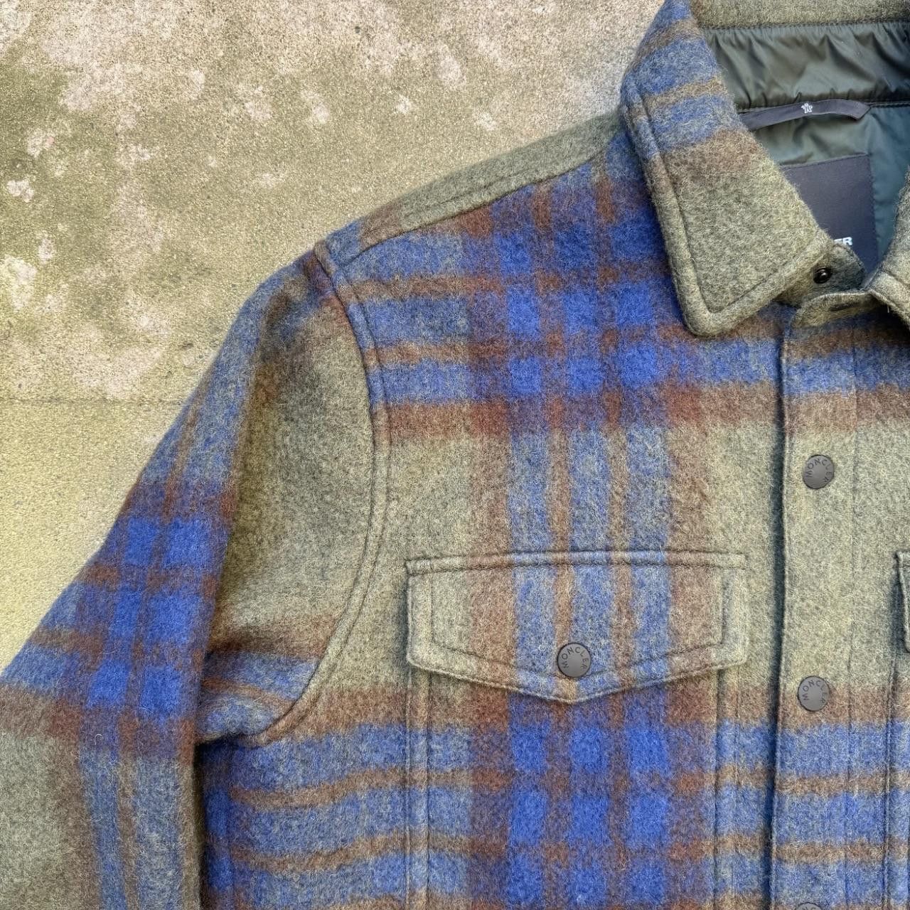 Moncler MONCLER GRENOBLE JACKET APRES SKI GREEN GREY PLAID FLANNEL Size US XL / EU 56 / 4 - 3 Thumbnail