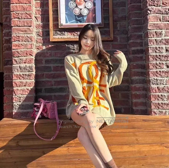 Loewe Loewe Brown Logo Letter Printed Linen Crew Neck Long Sleev Size XS / US 0-2 / IT 36-38 - 7 Thumbnail