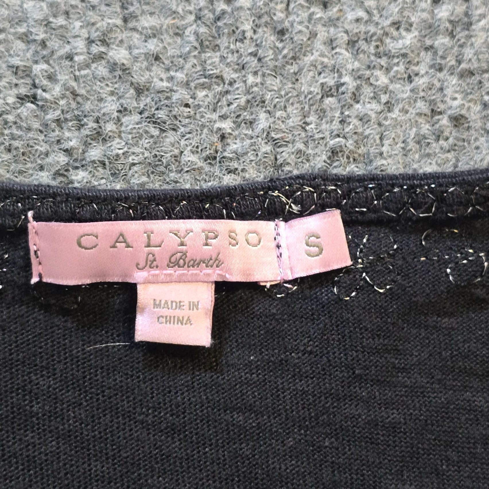Vintage Calypso St Barth Blouse Shirt Womens Size S Black Linen Embroidered Boxy Boho Beachy Tunic Short Sleeve V-Neck Beach Summer Bohemian Mens? Size S / US 4 / IT 40 - 3 Thumbnail