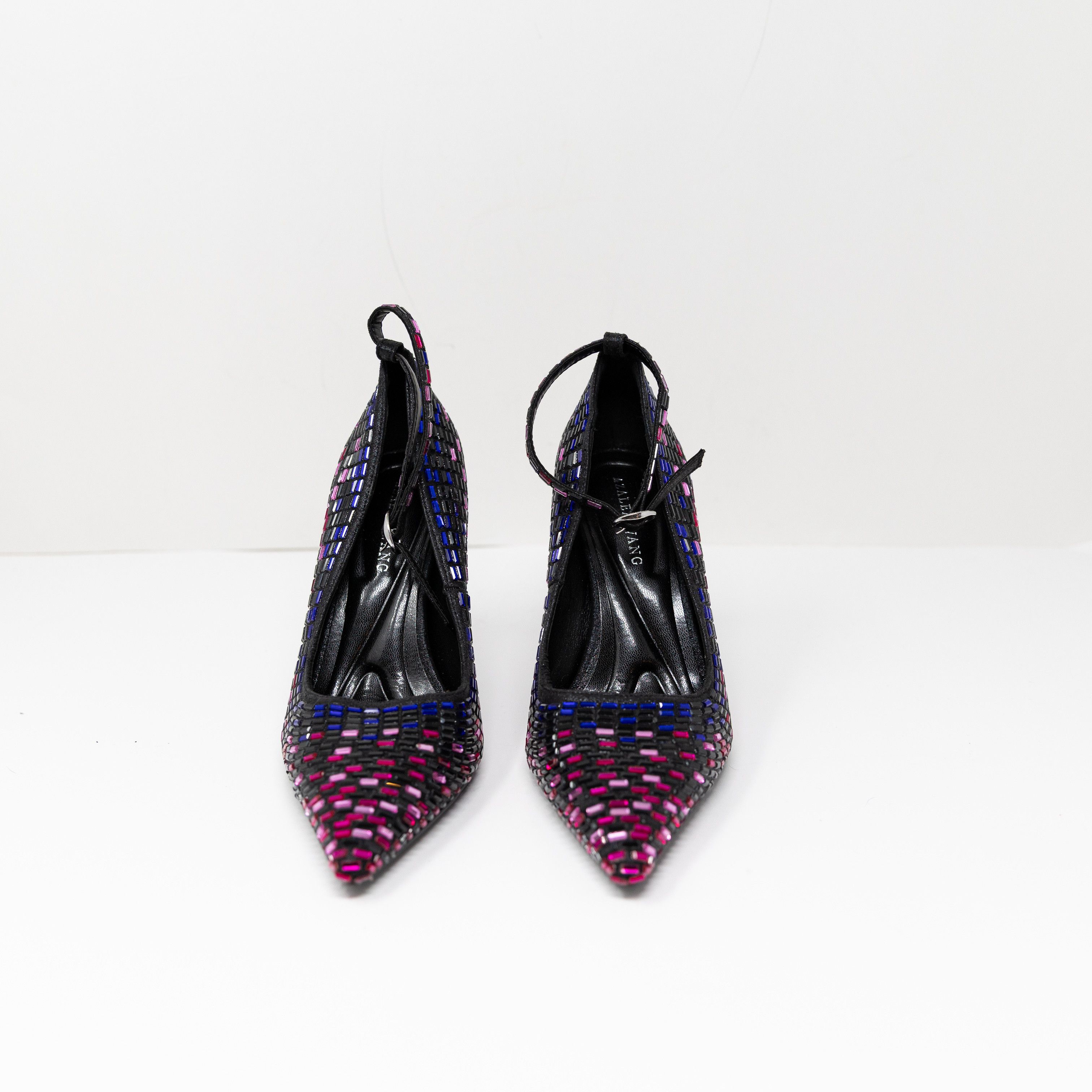 Azalea Wang NEW Azalea Wang Teagan Black Multi Rhinestone Size US 6.5 / IT 36.5 - 2 Thumbnail