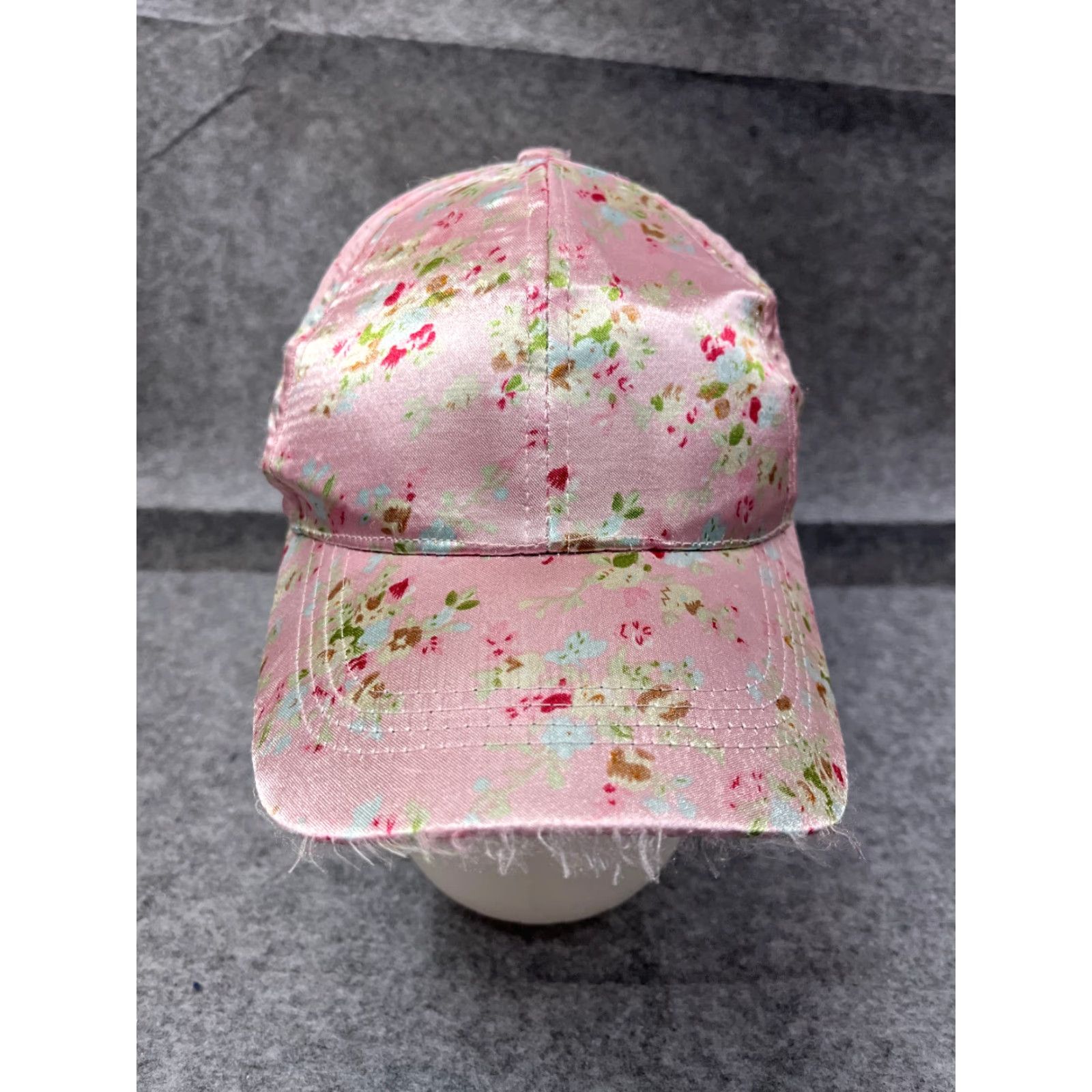 Vintage Lake Shore Drive Baseball Cap Hat Pink Floral One Size Womens Adjustable Strap Back Size ONE SIZE - 2 Thumbnail