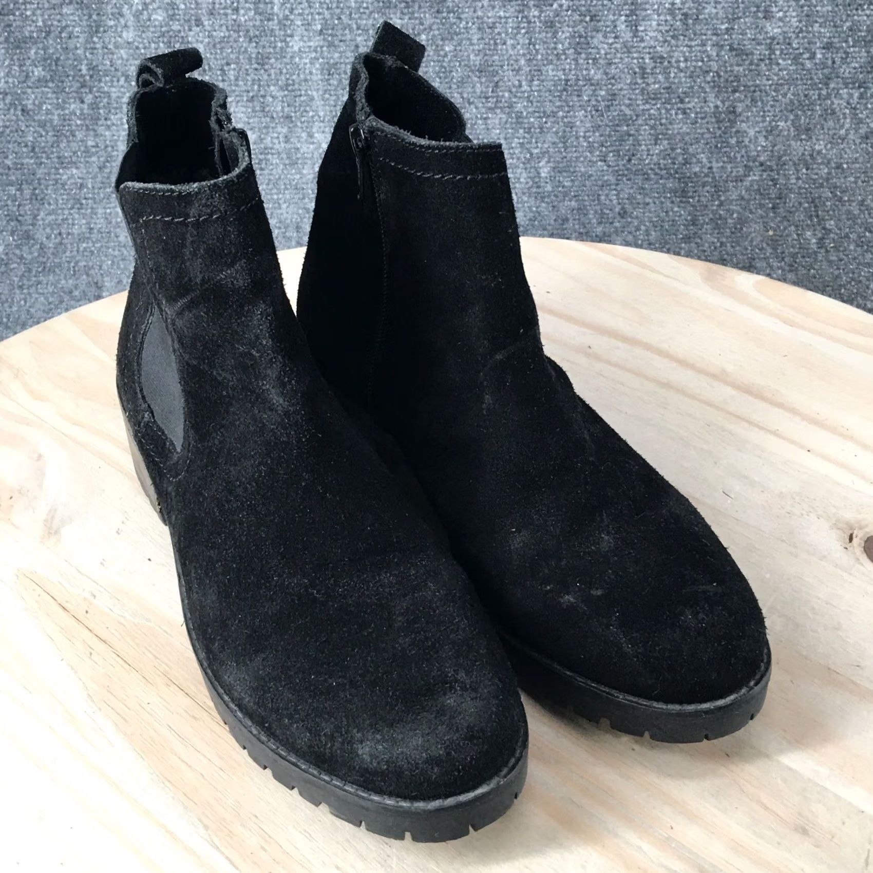 Vintage Diba Boots Womens Black True Casual Side Zip Chelsea Ankle Bootie Suede Size US 8 / IT 38 - 3 Thumbnail