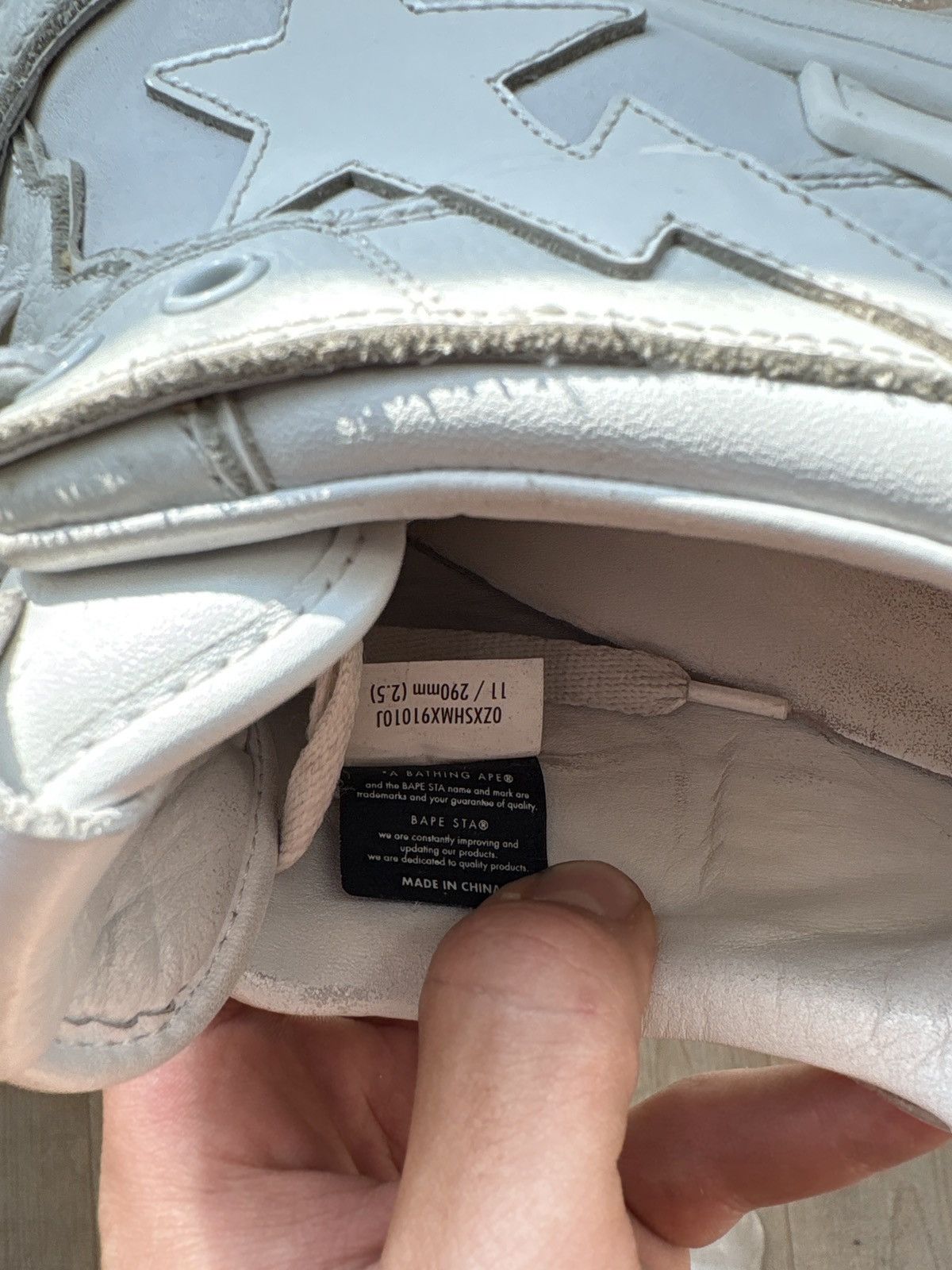 Bape A Bathing Ape Bape SK8 Sta Triple White Leather – Size 11 Size US 11 / EU 44 - 9 Thumbnail
