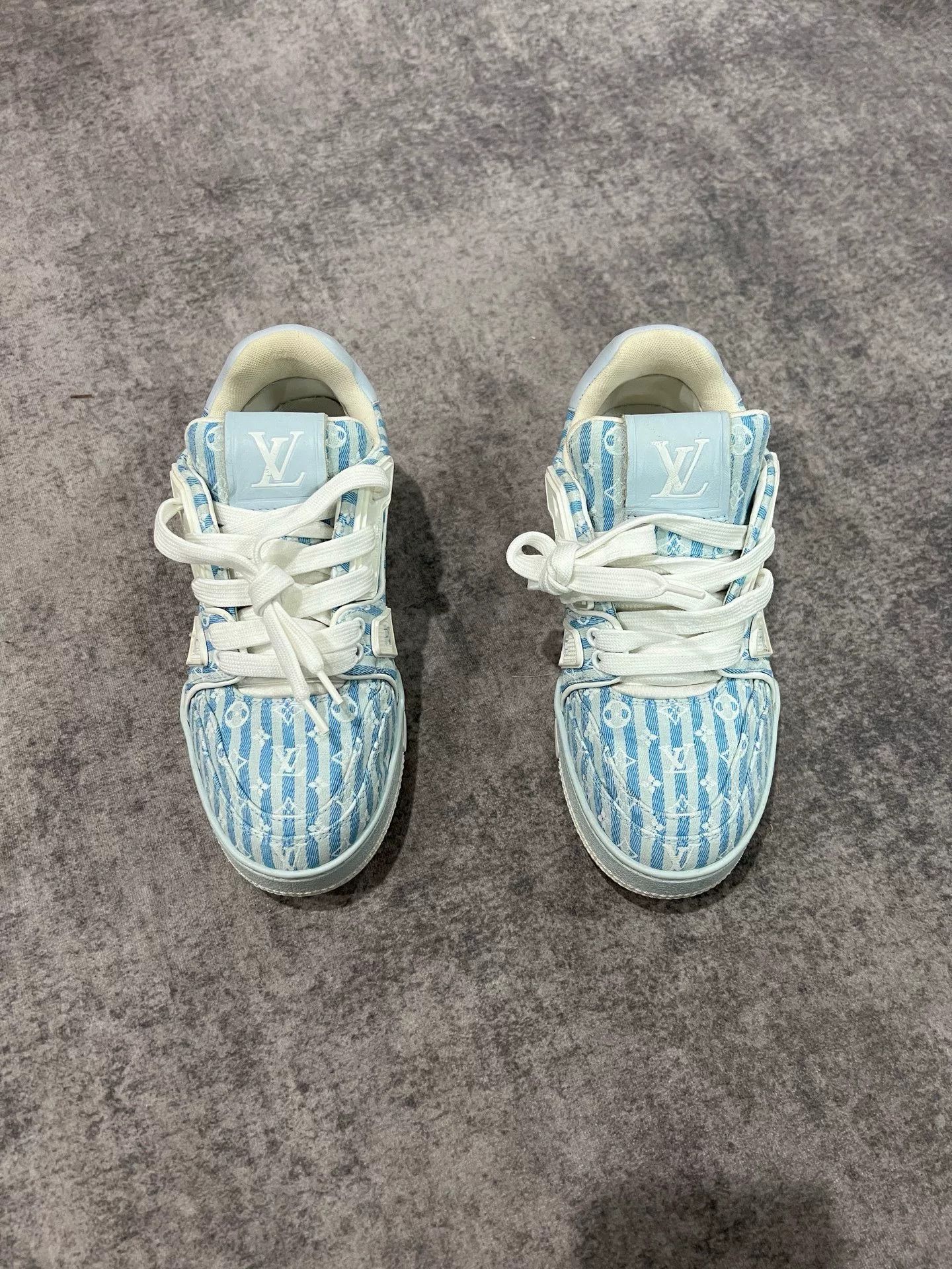Louis Vuitton lv striped trainer shoes in blue Size US 5 / EU 37 - 1 Thumbnail