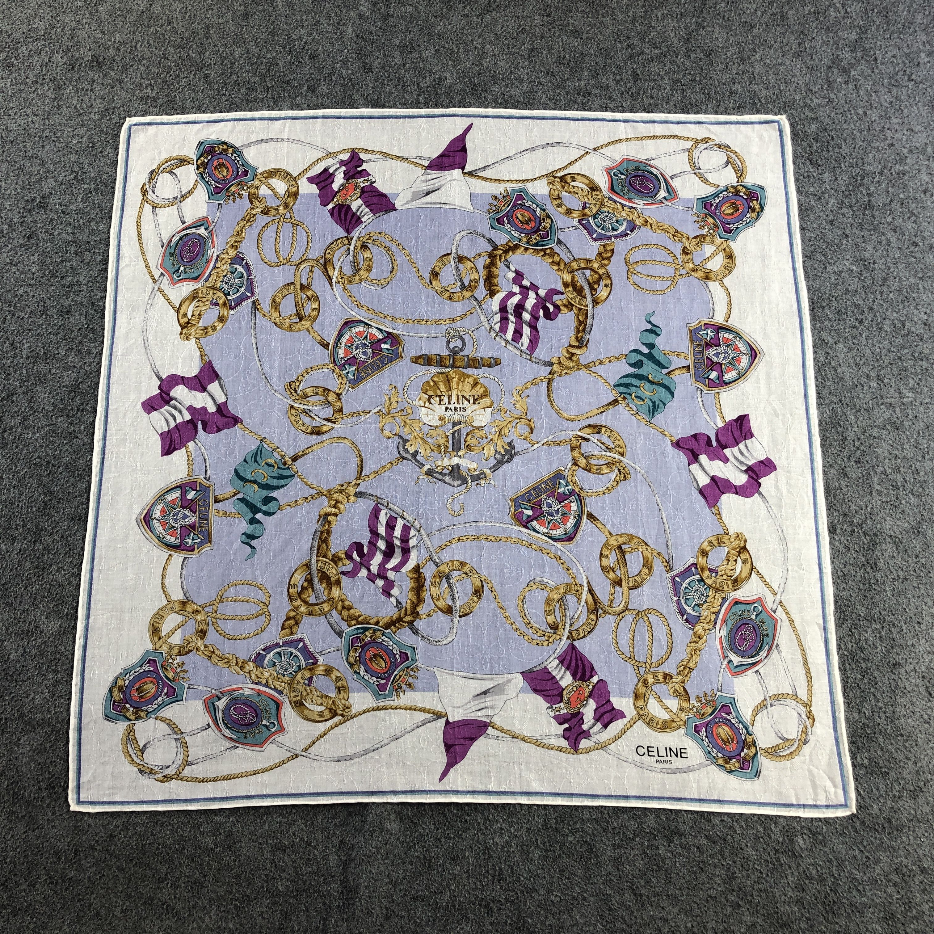 Vintage CeLIne Chains Handkerchief Neckerchief Bandana H2712 Size ONE SIZE - 2 Thumbnail