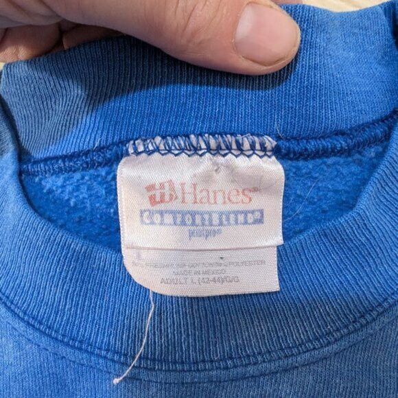Hanes × Vintage Vintage Sedona Blue Graphic Crewneck Sweater Size Large Size US L / EU 52-54 / 3 - 6 Thumbnail