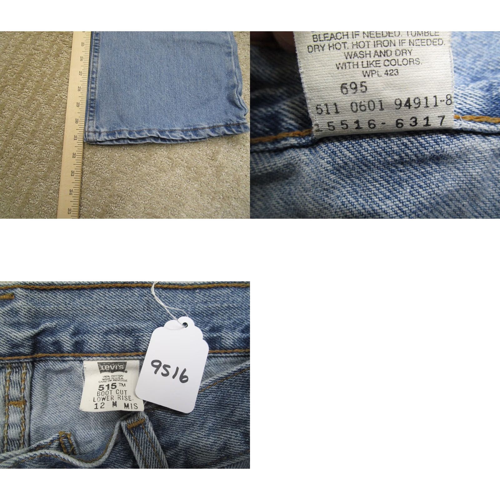 Levi's VINTAGE Levi's Jeans Women 12 Blue Mid Rise Bootcut Pant Light Wash USA 515 Mens? Size 34" / US 12 / IT 48 - 8 Thumbnail