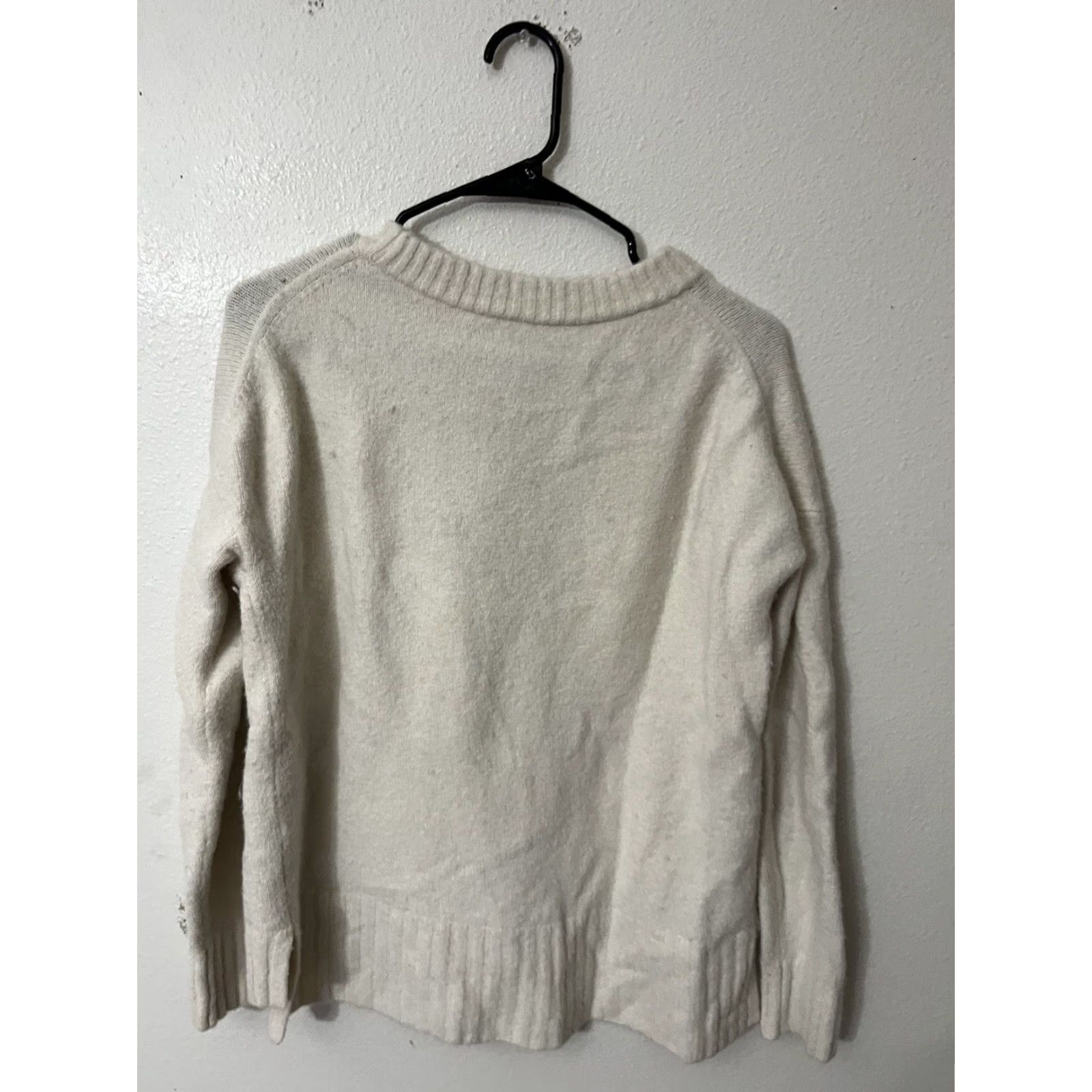J.Crew J.Crew Oversized Crewneck Sweater XS Womens Ivory Wool Alpaca Nylon Elastane Solid Pullover Size XS / US 0-2 / IT 36-38 - 2 Thumbnail