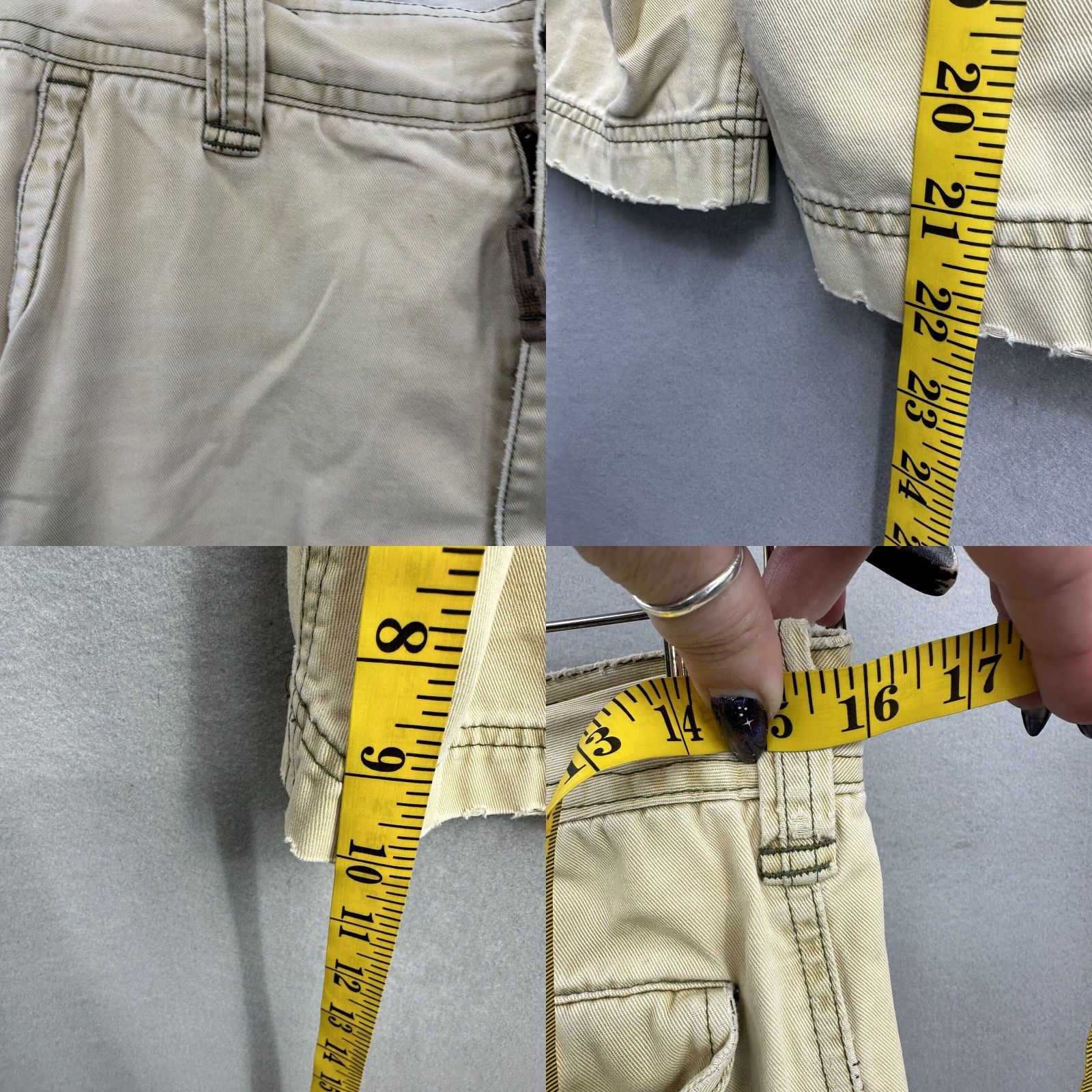 Abercrombie & Fitch VINTAGE Abercrombie & Fitch Cargo Shorts – Men’s 32 Tan Beige Canvas Mid Rise Button Zipper Pockets 90s Y2K Outdoor Casual Denim-like Baggy Style Mens Size US 32 / EU 48 - 8 Thumbnail