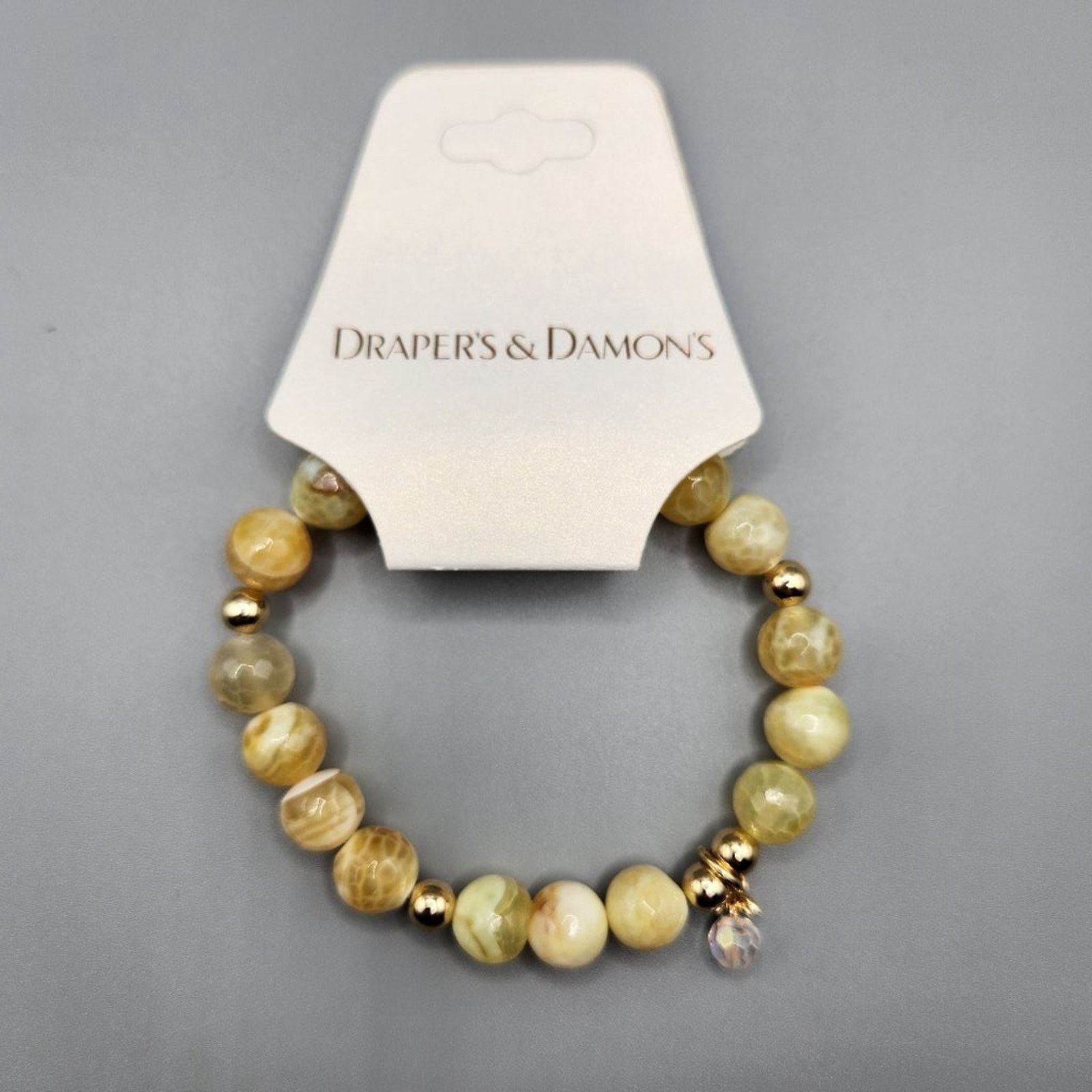 Other Drapers & Damon Yellow Marbled Beaded Stretch Bracelet Size ONE SIZE - 2 Thumbnail