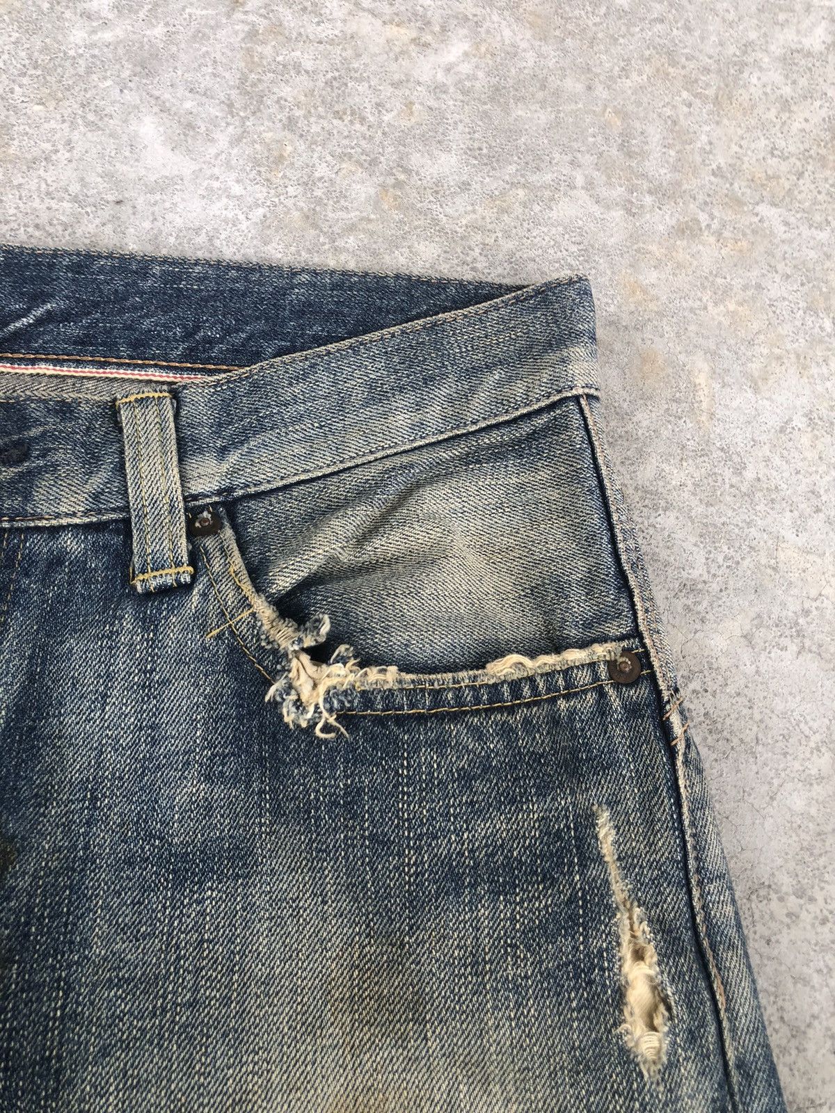 Kapital Vintage Edwin 505 Orange Tab Distressed Denim Size US 32 / EU 48 - 15 Thumbnail