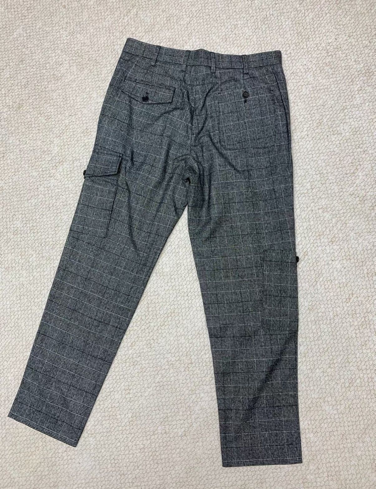 Brunello Cucinelli BRUNELLO CUCINELLI Dark Grey Plaid Multi-Pocket Cargo Pants Size US 32 / EU 48 - 7 Thumbnail