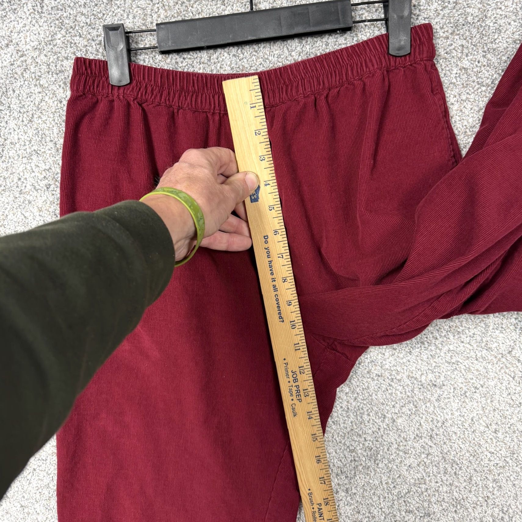 Vintage Country Store Pants Women S Maroon Red Corduroy Elastic Waist Relaxed Straight Leg Size 28" / US 6 / IT 42 - 5 Thumbnail