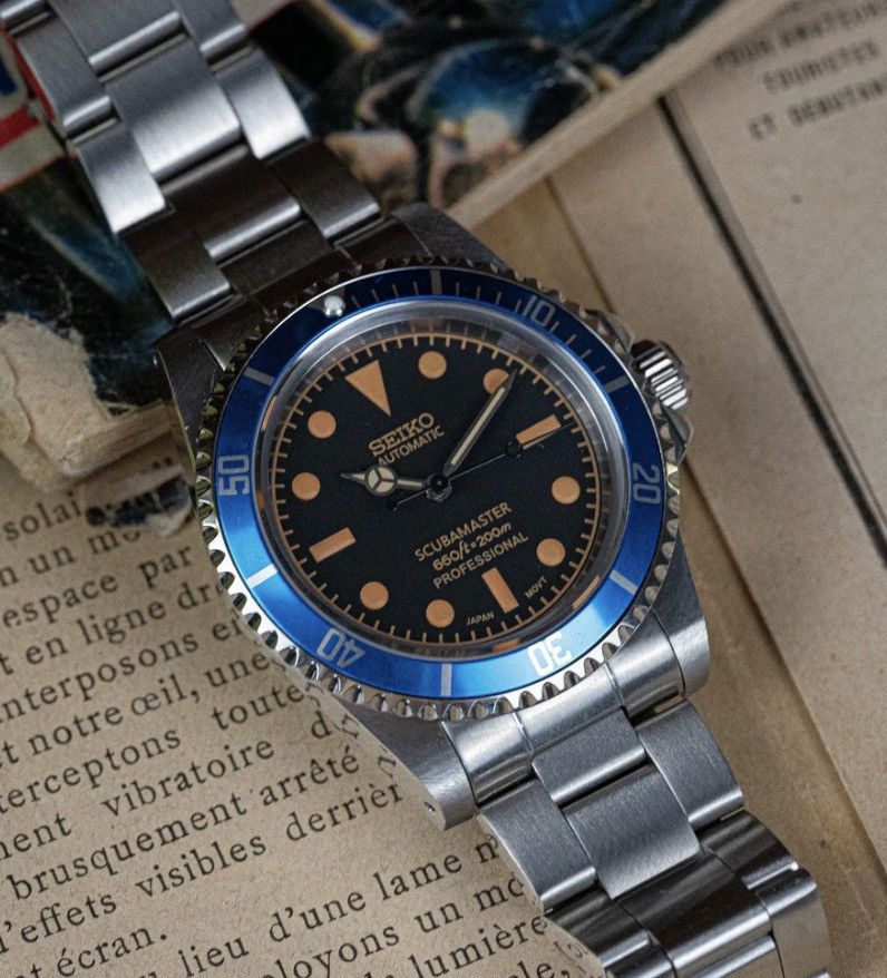 Japanese Brand Seiko Mod Submariner No Date Black Blue Bezel Oyster Watch Size ONE SIZE - 2 Thumbnail