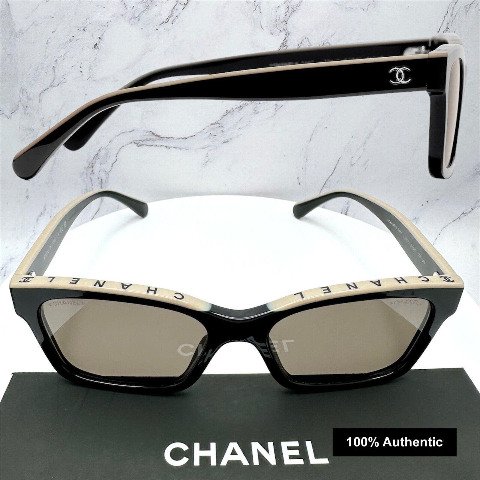 Chanel Chanel Sunglasses Black Beige CHANEL Letter Top Frame Logo | Grailed