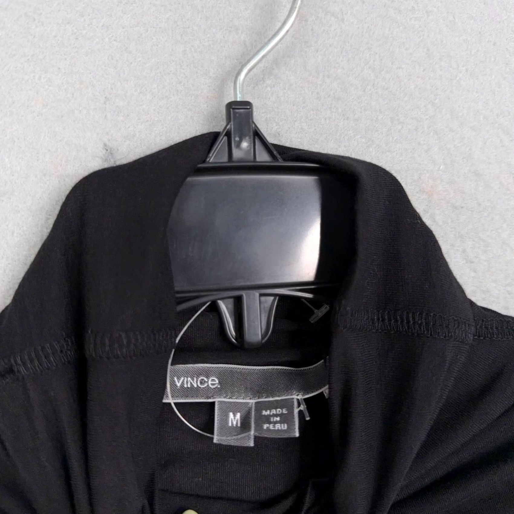 Vince Vince Shirt Womens Medium Black Pima Cotton Turtleneck Long Sleeve Stretch Top Capsule Size M / US 6-8 / IT 42-44 - 3 Thumbnail
