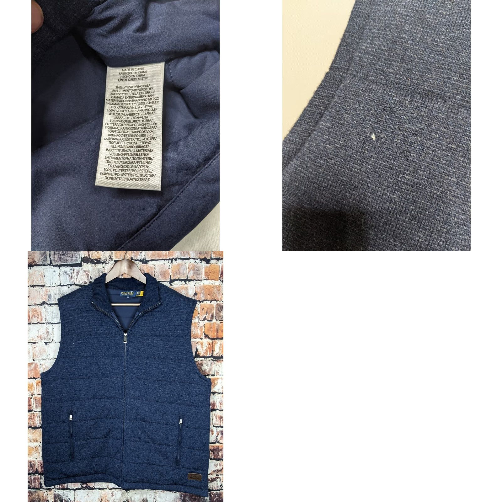 Polo Ralph Lauren Polo Ralph Lauren Insulated Golf Vest Jacket Men XXL 2XL Wind Block Quilted Wool NAVY Size US XXL / EU 58 / 5 - 8 Thumbnail
