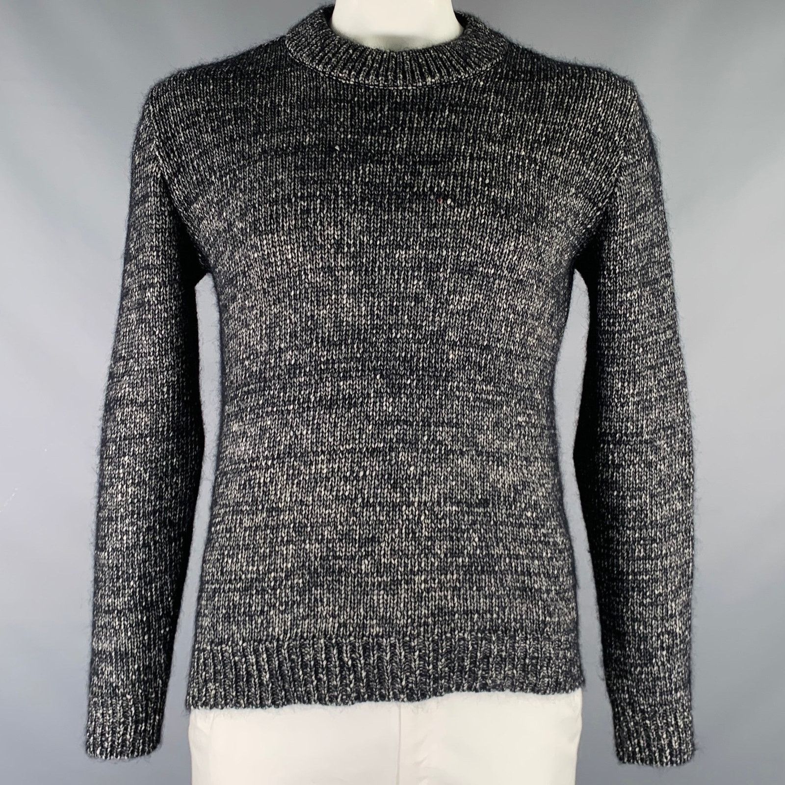Stephan Schneider STEPHAN SCHNEIDER Grey Black Knit Cotton Blend Crew Neck Size US XL / EU 56 / 4 - 1 Thumbnail