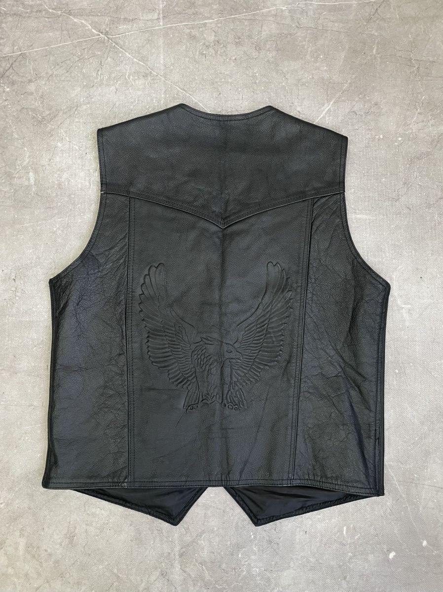 Harley Davidson Leather Vest Western harley davidson style biker vibe y2k Size US M / EU 48-50 / 2 - 7 Thumbnail