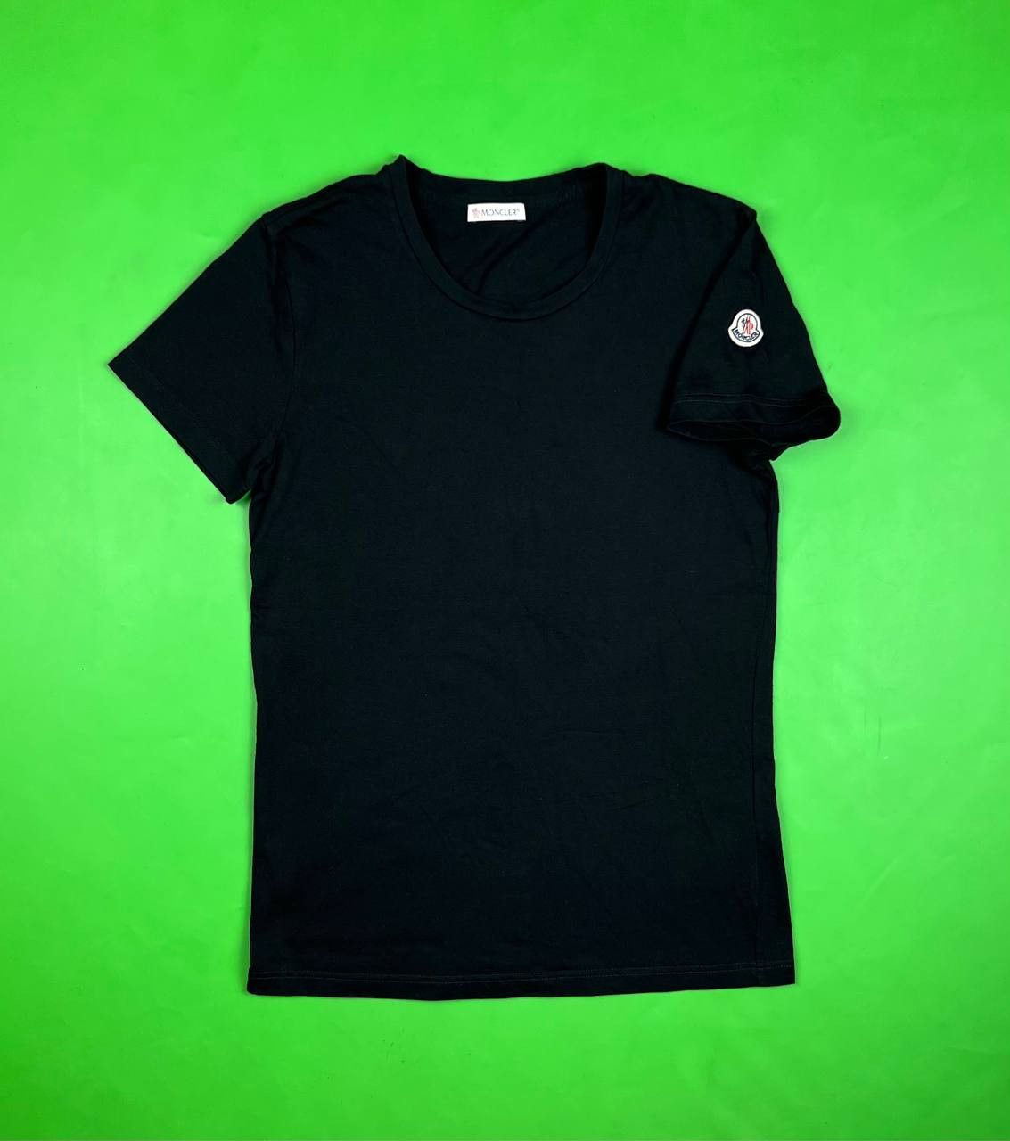 image of Moncler Logo T-Shirt Girocollo in Black, Women's (Size Medium)