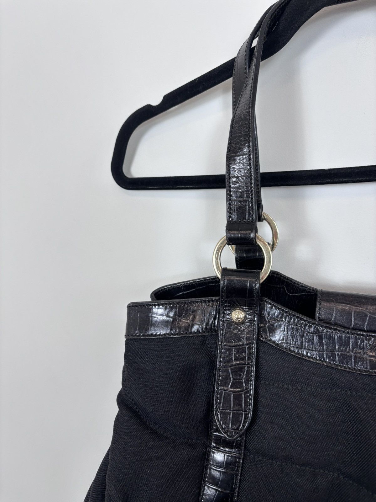 Montblanc Montblanc Starisma Black Canvas Leather Tote Handle Bag Size ONE SIZE - 2 Thumbnail