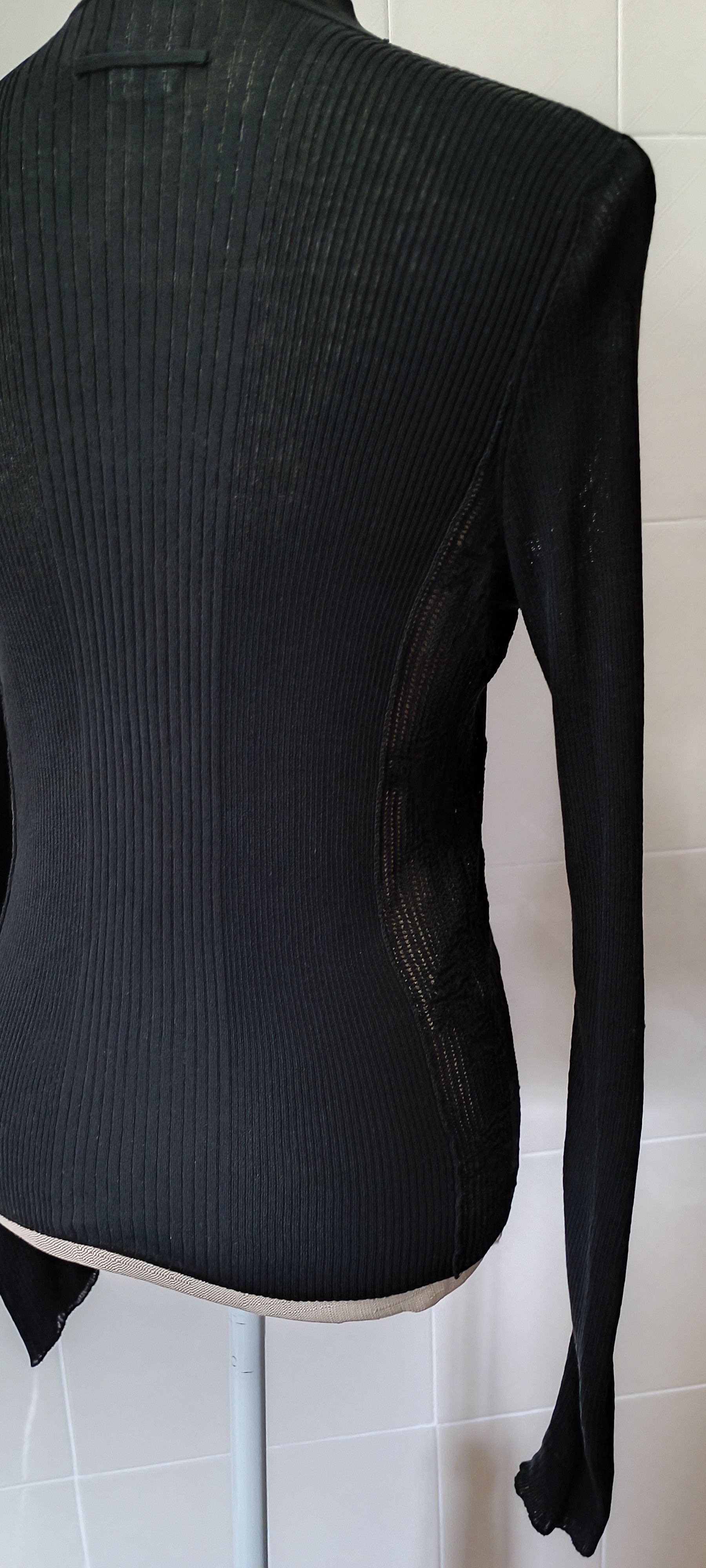 Jean Paul Gaultier 2000's - Black cotton jacket, with ribbed fabric Size M / US 6-8 / IT 42-44 - 15 Thumbnail