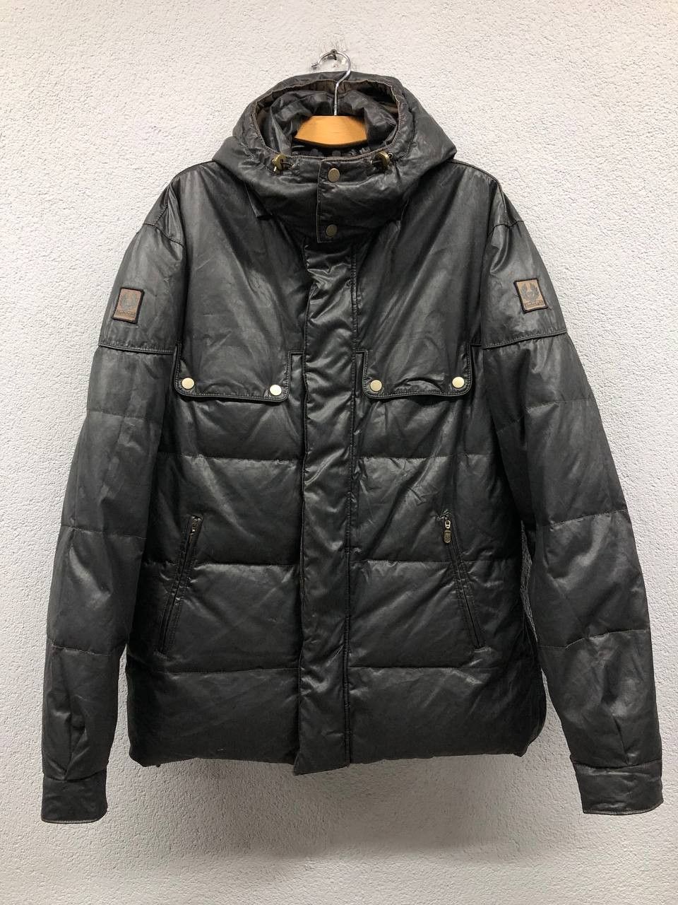 image of Belstaff Mens Goose Down Jacket Medium Made In Italy in Dark Green