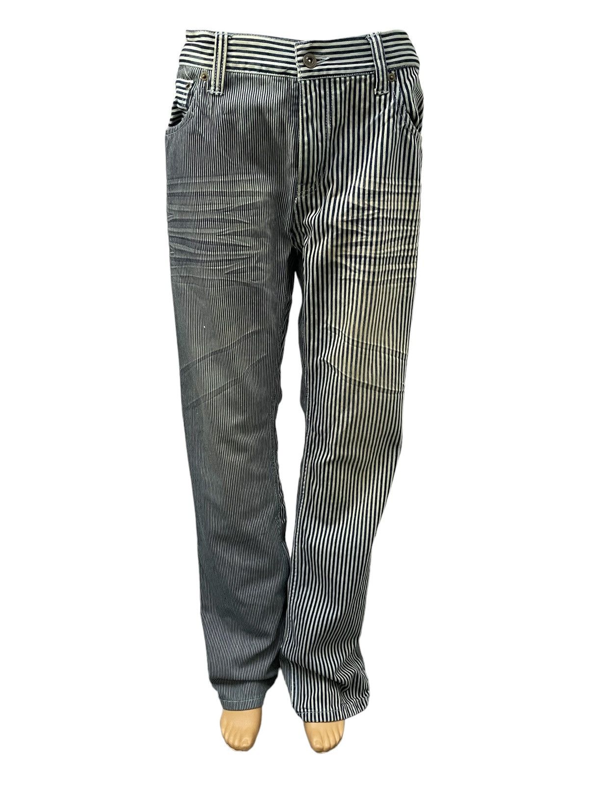GOSTAR DE FUGA × Hysteric Glamour Jungle Storm Japan Multi Hickory Stripe 3D Whisker Jeans Size US 32 / EU 48 - 3 Thumbnail