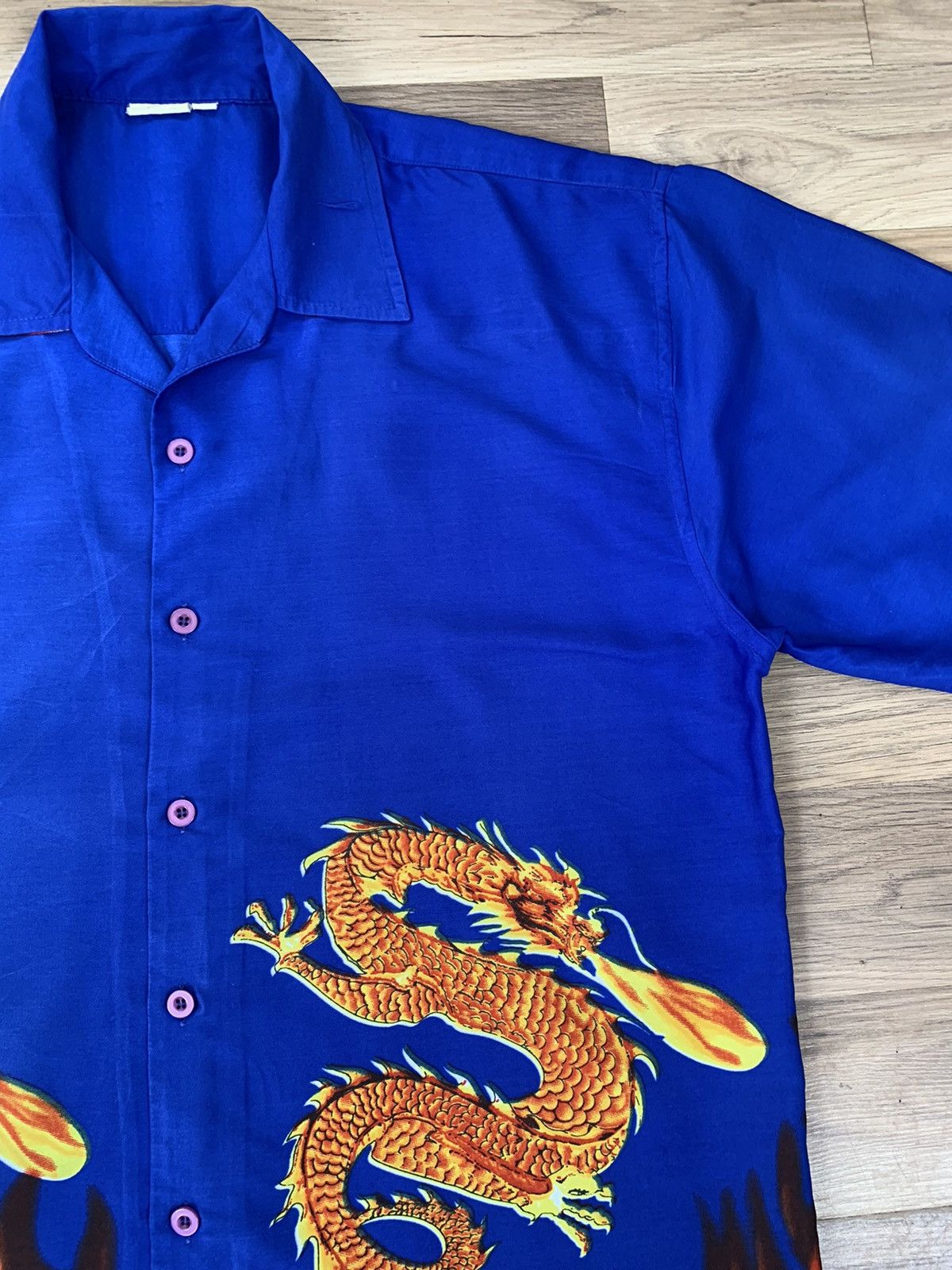 Vintage Vintage Y2K Japanese Style Dragon Flame Shirt Button Up Size US L / EU 52-54 / 3 - 11 Thumbnail