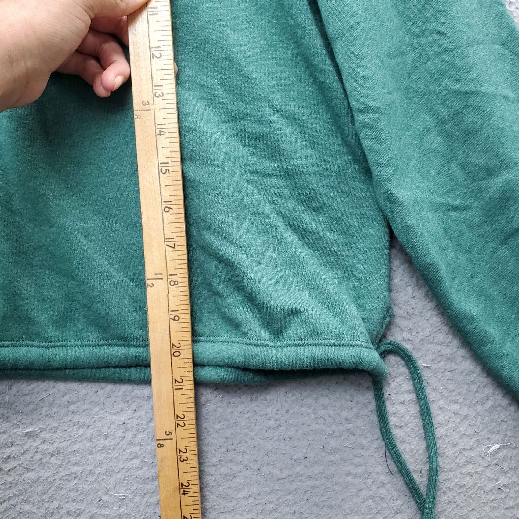 American Eagle Outfitters American Eagle Hoodie Womens M Green Cropped Fleece Lined Pullover Drawstring Hem Shirt Size M / US 6-8 / IT 42-44 - 3 Thumbnail