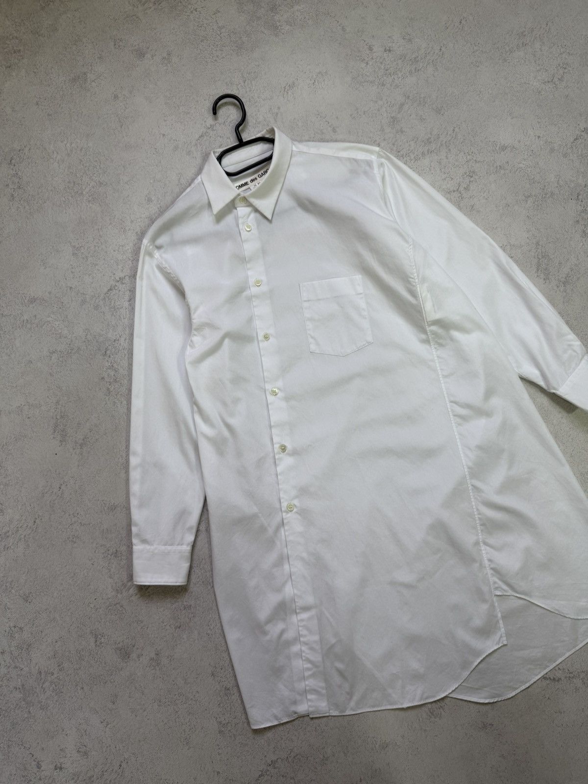 Comme des Garcons Comme Des Garcons Mens White Asymmetric Button Up Long Shirt Size US XS / EU 42 / 0 - 7 Thumbnail